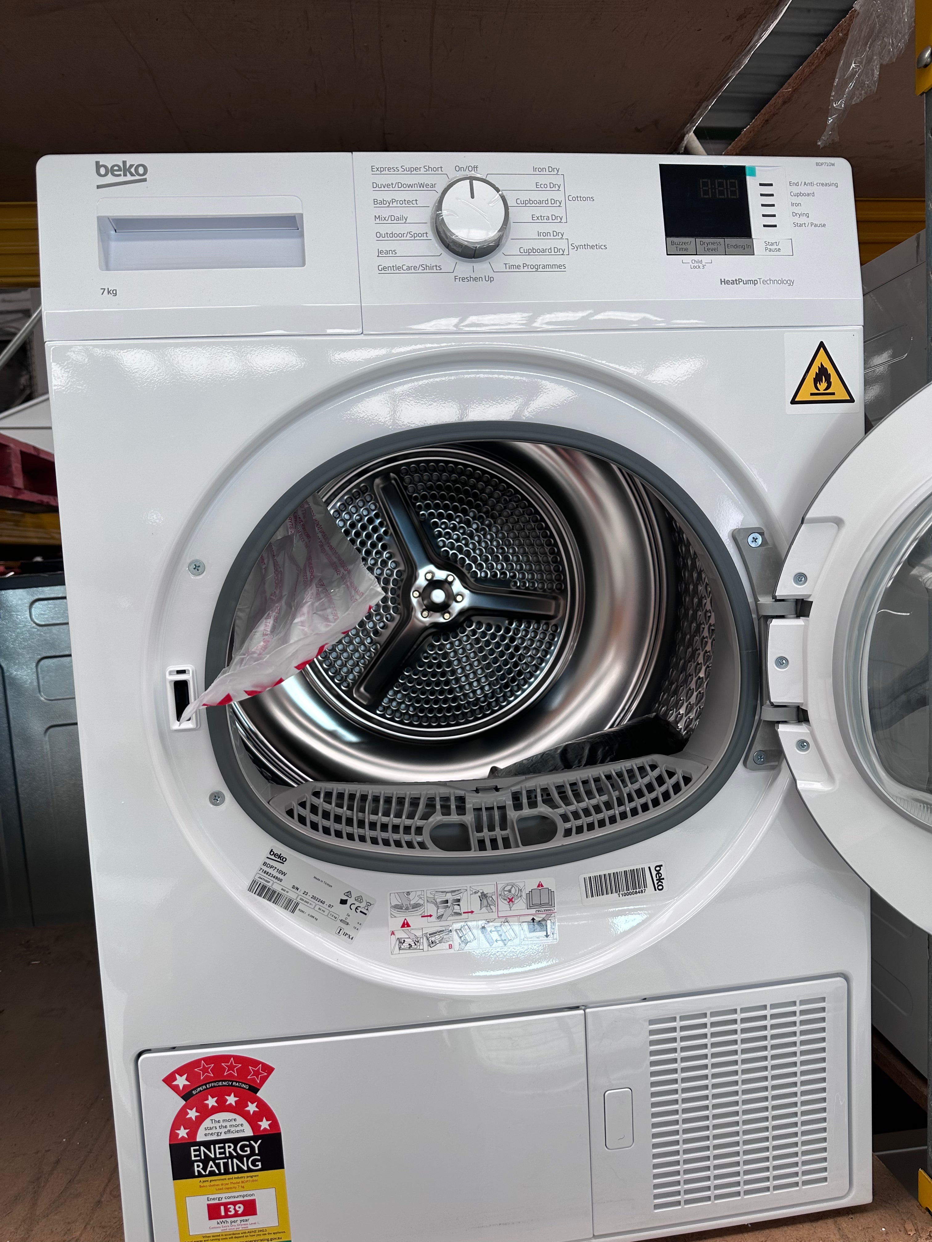 Beko BDP710W 7kg Heat Pump Dryer - Energy Efficient, Factory Second | Perfect for Small Homes & Apartments