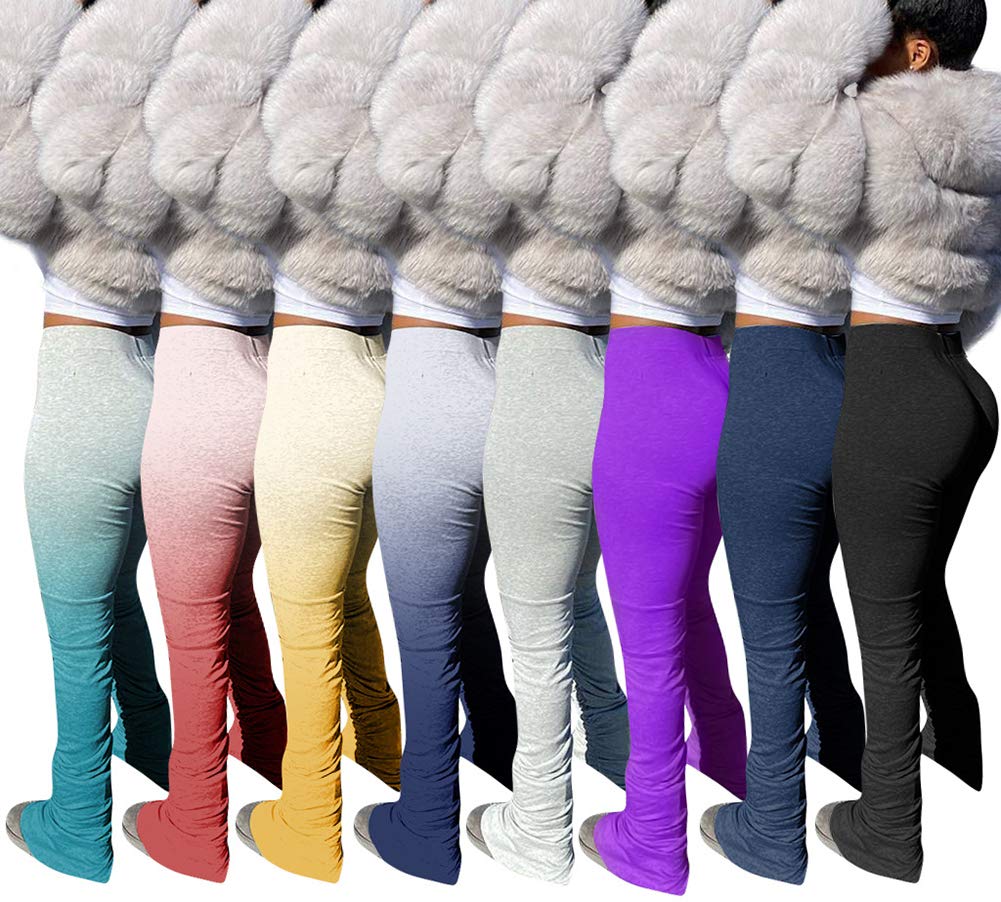 Women's High Waist Yoga Pants - Long Workout Joggers for Running, Gym & Lounge - Stretchy Athletic Sweatpants with Stacked Leg Design - Perfect for Yoga, Pilates & Casual Wear