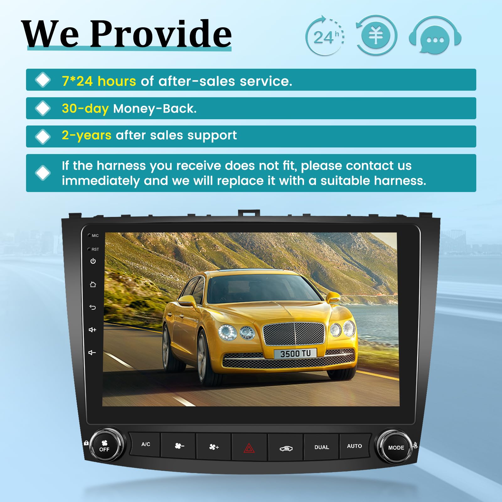 10.1 Inch Android 13 Car Stereo with Wireless CarPlay & Android Auto - Compatible with Lexus IS250 IS300 IS350 IS220 2006-2012 Models - WiFi, GPS, Mirror Link, AHD Backup Camera & Canbus - Perfect for Hands-Free Navigation & Entertainment While Driving