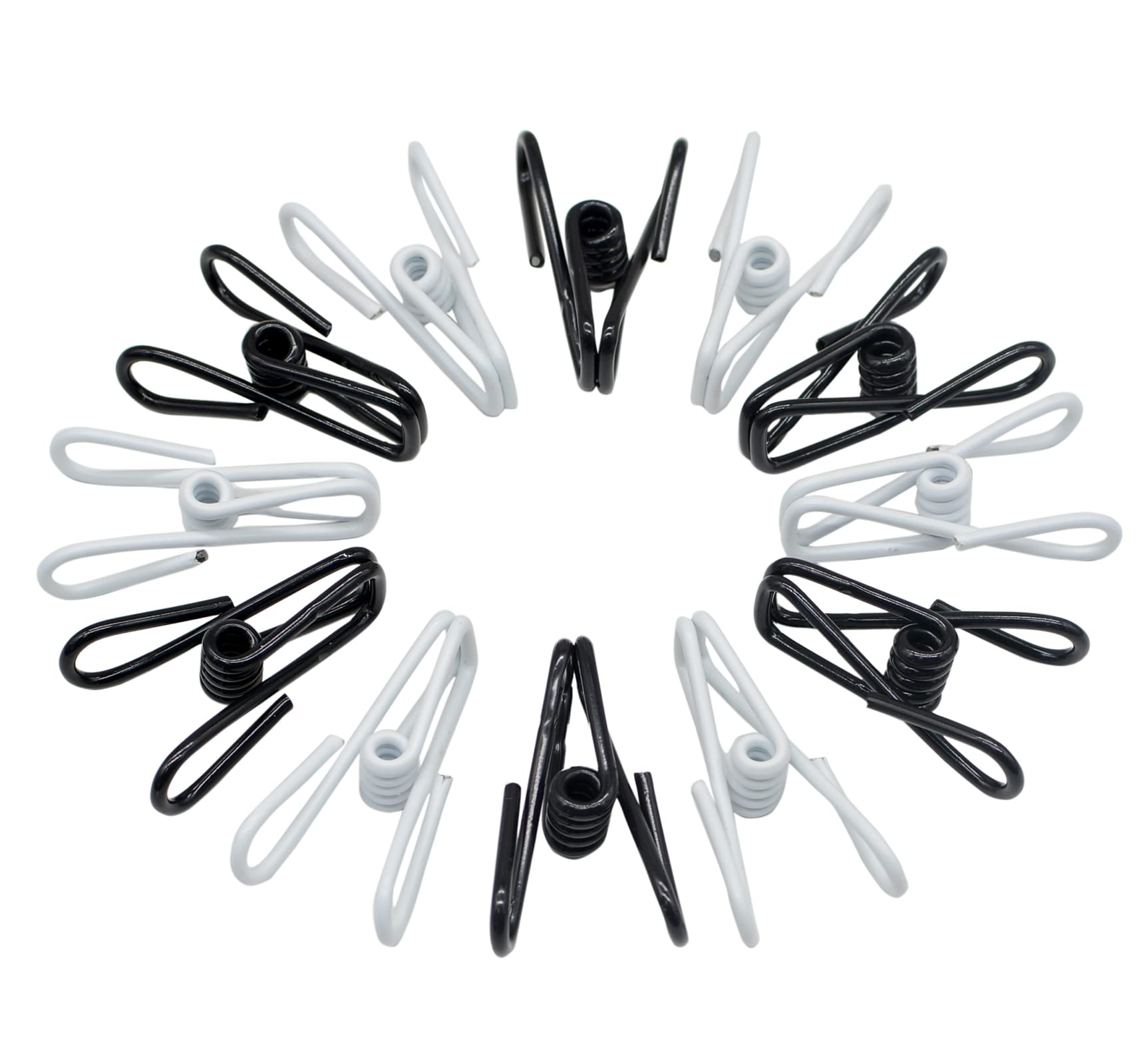 20 Pcs 2 Inch Black and White Chip Clips - PVC Coated High Elasticity Steel Clothes Pins for Food Storage, Sealing Bags & Laundry Hanging - Perfect for Kitchen, Pantry & Home Organization