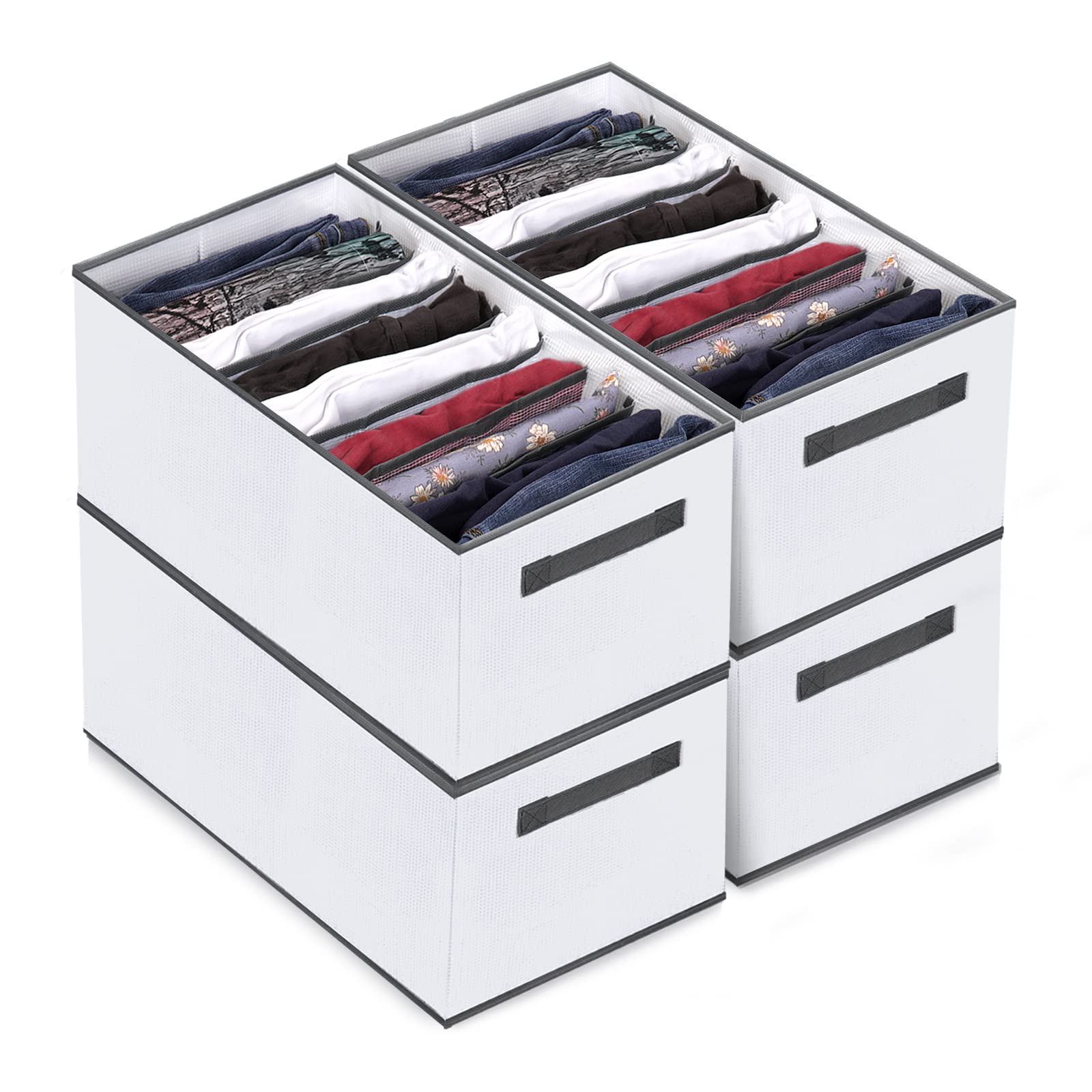 9 Grid & 6 Grid Closet Organizers for Jeans & Clothes - Large 17.3 Inch Wardrobe Storage Solution | Perfect for Bedroom Organization & Space Saving