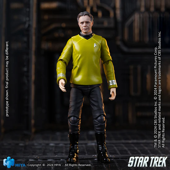 PRE ORDER 1/18 HIYA 4inch Action Figure - Exquisite Mini Series STAR TREK 2009 Captain Pike Collectible Toy | Perfect for Display, Gifts & Star Trek Fans