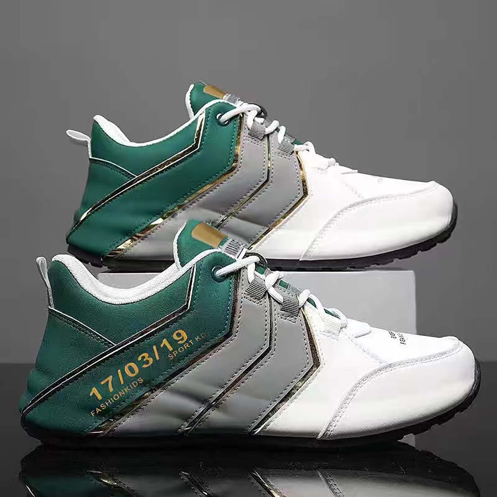 DUHGBNE Men's Lace-Up Sports Shoes - Breathable Leather Casual Walking Shoes for Men | Perfect for Gym Workouts, Jogging & Daily Wear