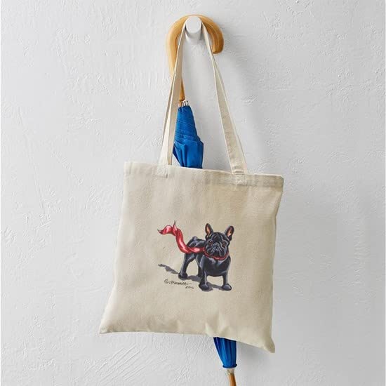French Bulldog Lover Tote Bag - Eco-Friendly Natural Canvas Reusable Shopping Bag for Groceries, Beach & Daily Use | Cute Dog Gift Idea