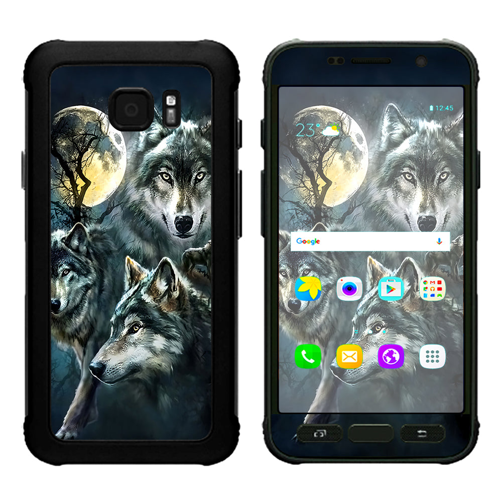 3 Wolves Moonlight Samsung Galaxy S7 Active Case - Durable Protective Cover with Stylish Wolf Design for Outdoor & Adventure Use