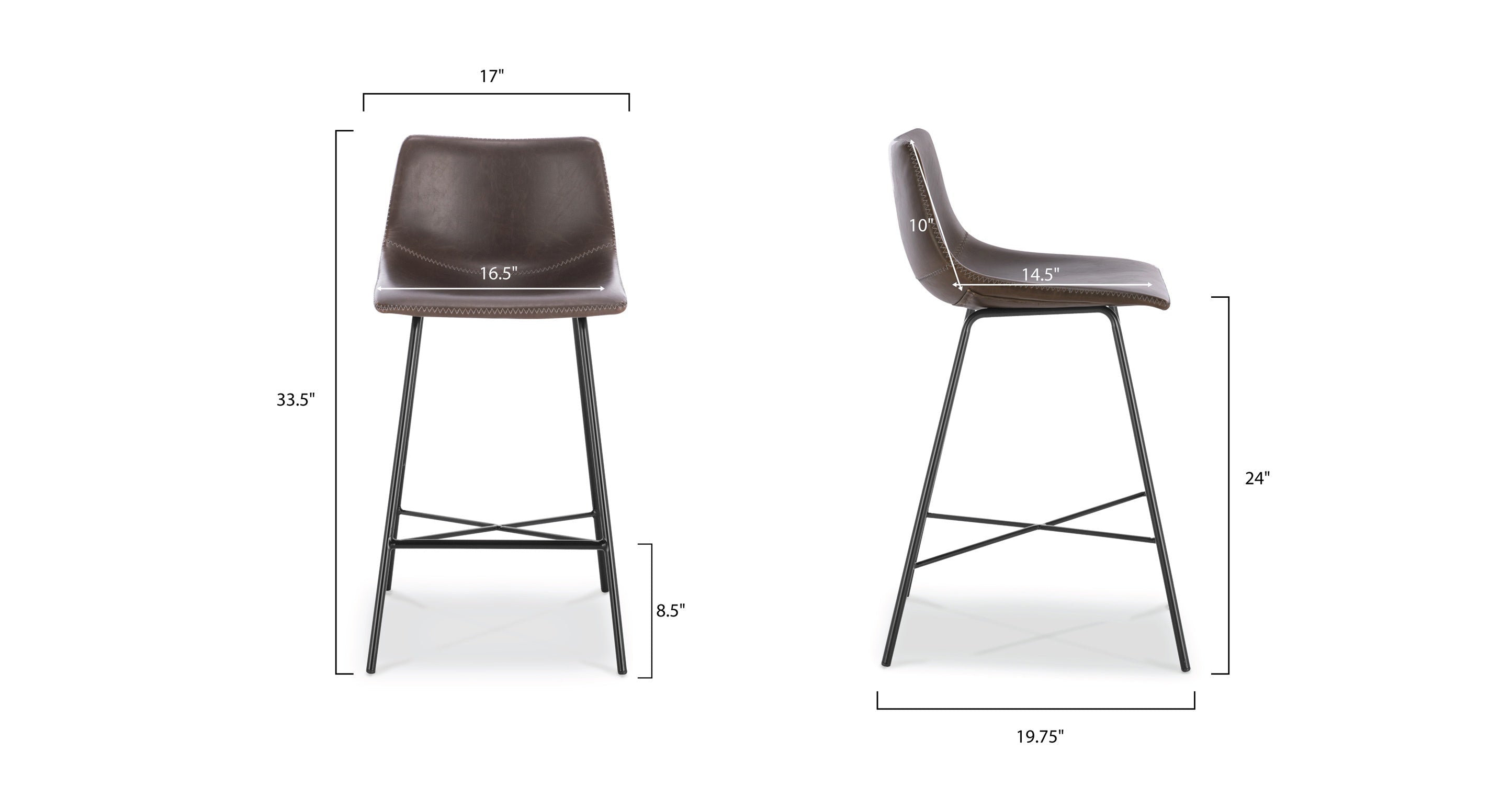 Paxton 24 Inch Counter Height Bar Stool - Adjustable Swivel Kitchen Island Stool for Dining, Breakfast Nook & Home Bar Use