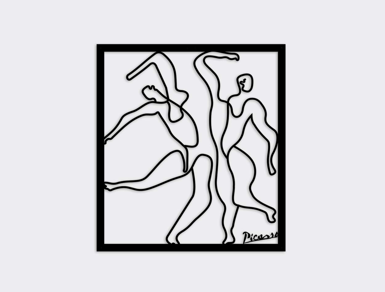 LaModaHome Metal Wall Art - Dancing Women Black Wall Decor for Living Room, Bedroom, Kitchen & Bathroom - Indoor & Outdoor Home Decoration - Elegant Wall Hanging for Modern Housewarming Gift & Wedding Present