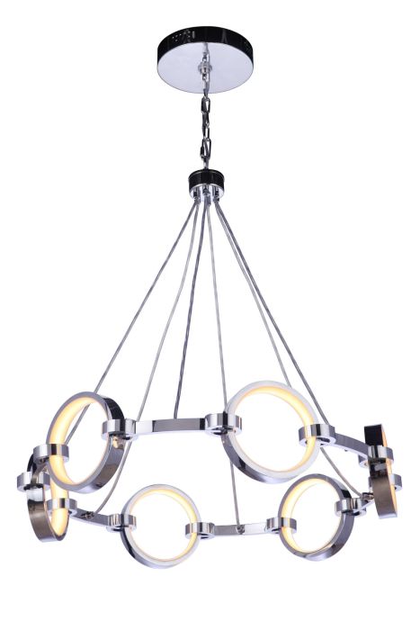 Craftmade Context 6-Light LED Chandelier - Modern Crystal Ceiling Light Fixture for Dining Room, Living Room & Bedroom - Energy Efficient Dimmable Lighting for Home Decor