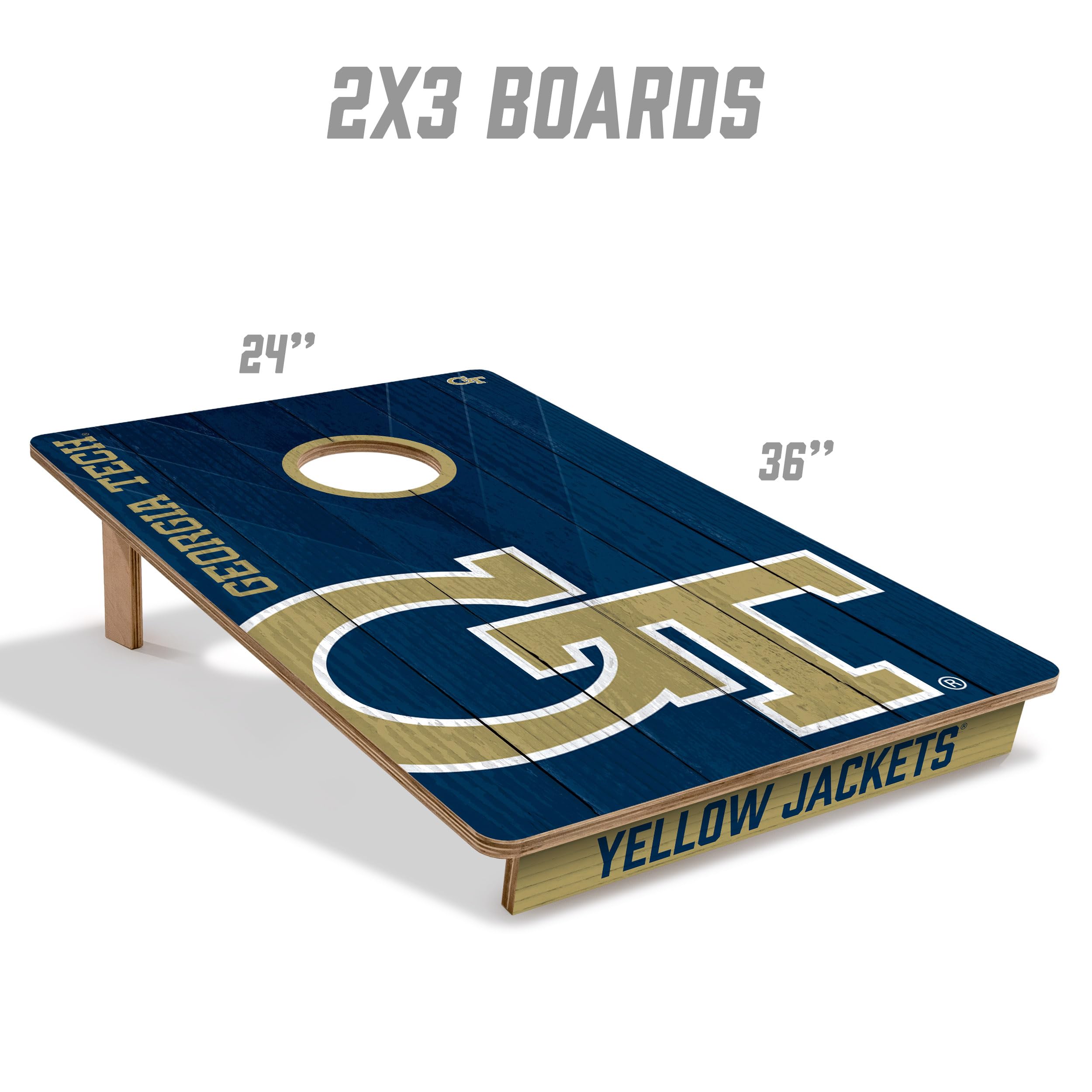 YouTheFan NCAA 2' x 3' Wood Cornhole Game Set with Logo Bags - Perfect for Tailgating, Backyard Parties, and College Sports Events