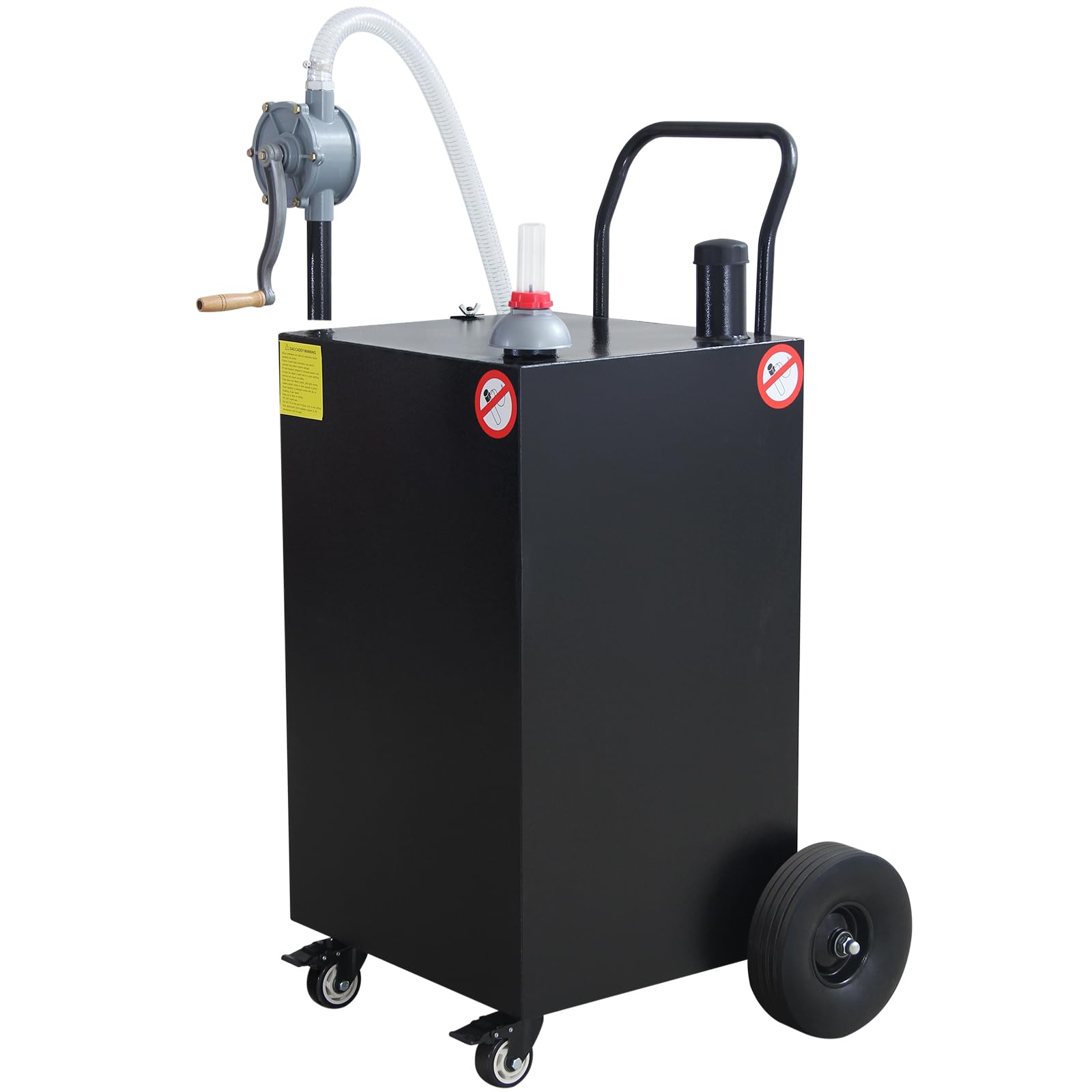 50 Gallon Portable Oil Transfer Tank - Diesel, Fuel, Kerosene Storage Container for Boats, ATVs, Cars & Motorcycles | Heavy-Duty Gas Caddy with Pump | Workshop, Garage & Outdoor Use (Black)