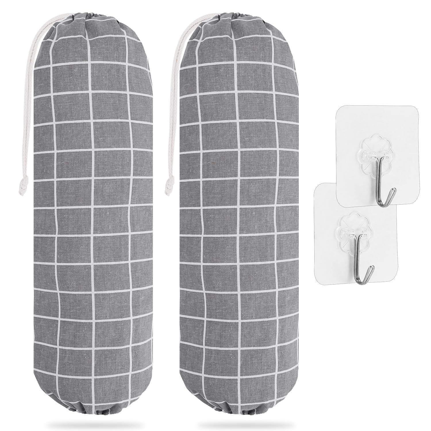 SWISSELITE 2-Pack Reusable Plastic Bag Holder & Organizer - Wall Mount Grocery Bag Storage Dispenser (22x9 Inch) - Perfect for Kitchen, Pantry & Garage Organization