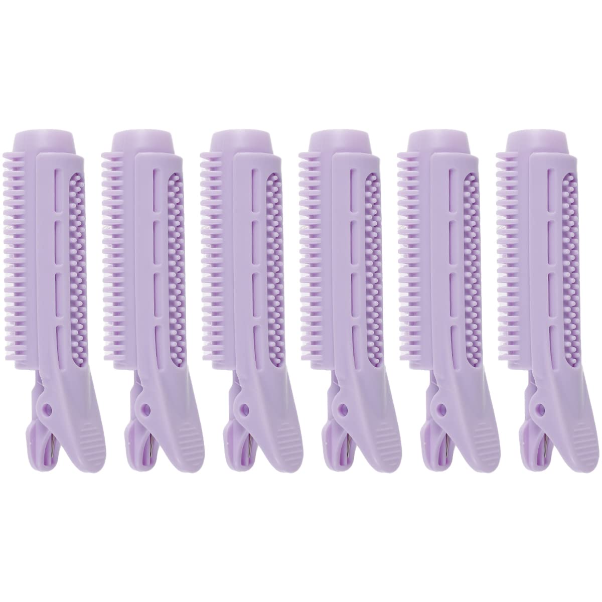 HANPENGFEI LTD 6Pcs Volumizing Hair Clips - Self Grip Root Lift Fluffy Curlers for Instant Volume - DIY Hair Styling Tools for Women (Purple) - Perfect for Home, Salon & Travel Use