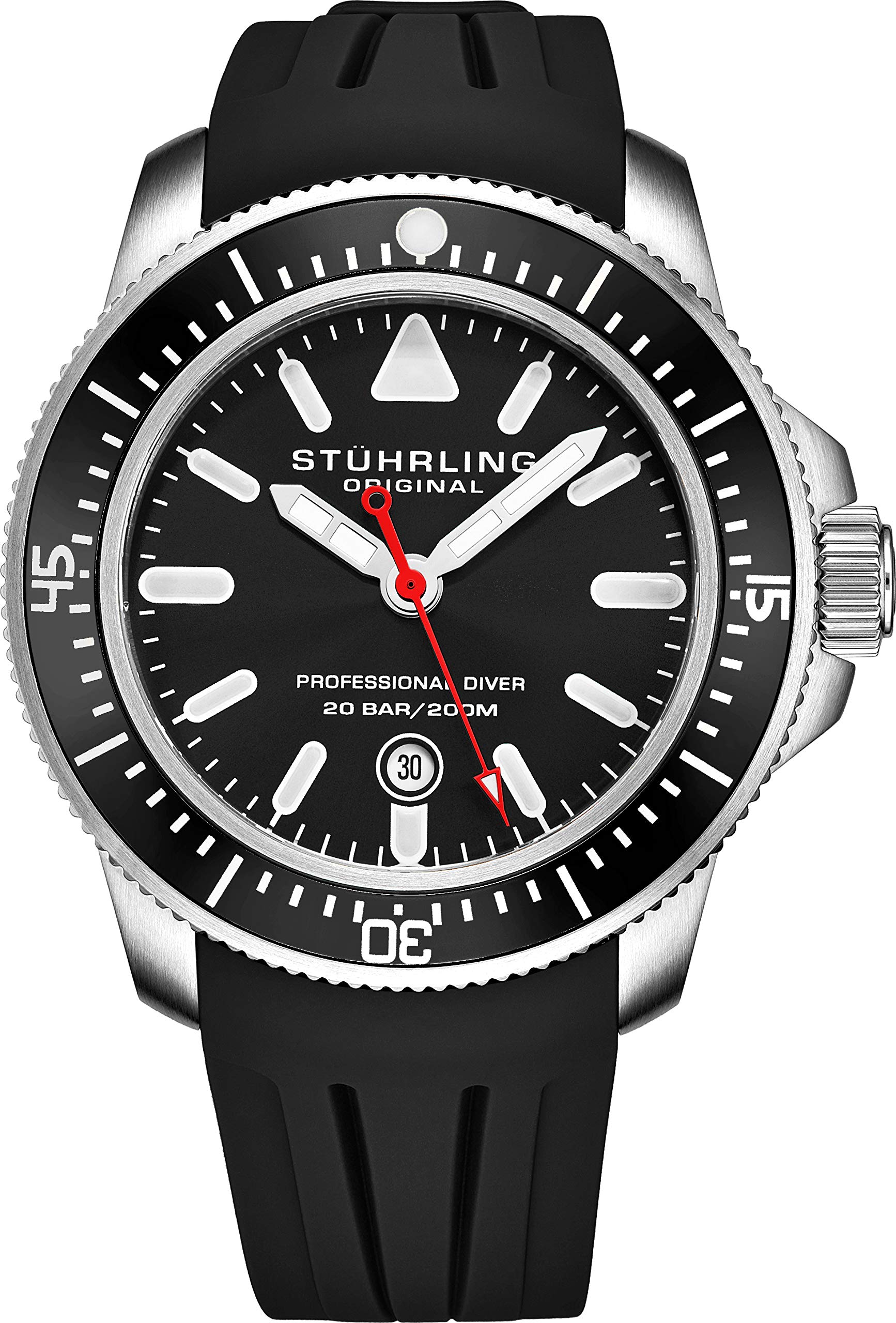 Stuhrling Original Men's Analog Watch - Pro Sport Diver with Screw Down Crown, 200M Water Resistant, Japanese Quartz Movement - Perfect for Diving, Swimming & Outdoor Adventures - Maritimer Men's Watch Collection