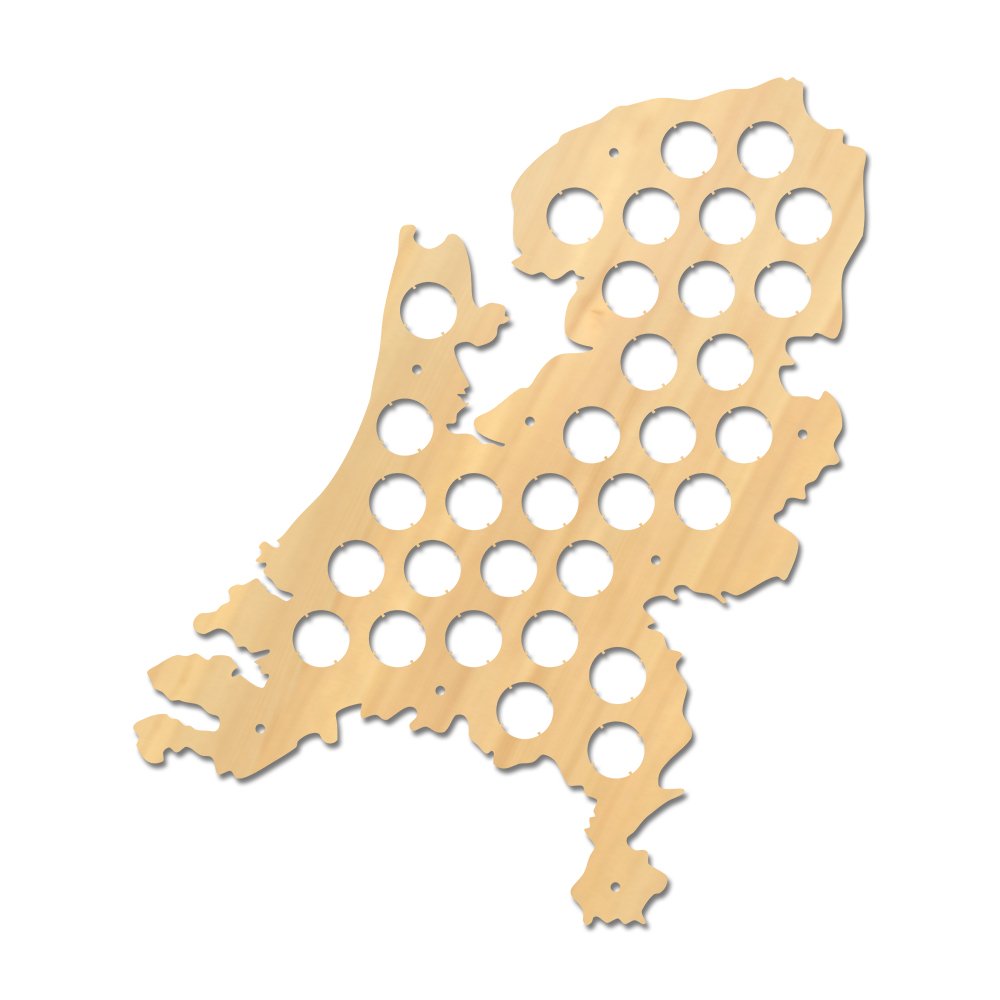 Netherlands Beer Cap Map - Patriotic Wooden Wall Sign for Dutch Beer Bottle Cap Display | Holland-Themed Man Cave Decor & Beer Lover Gift - Perfect for Home Bars, Game Rooms & Dutch Pride Collections