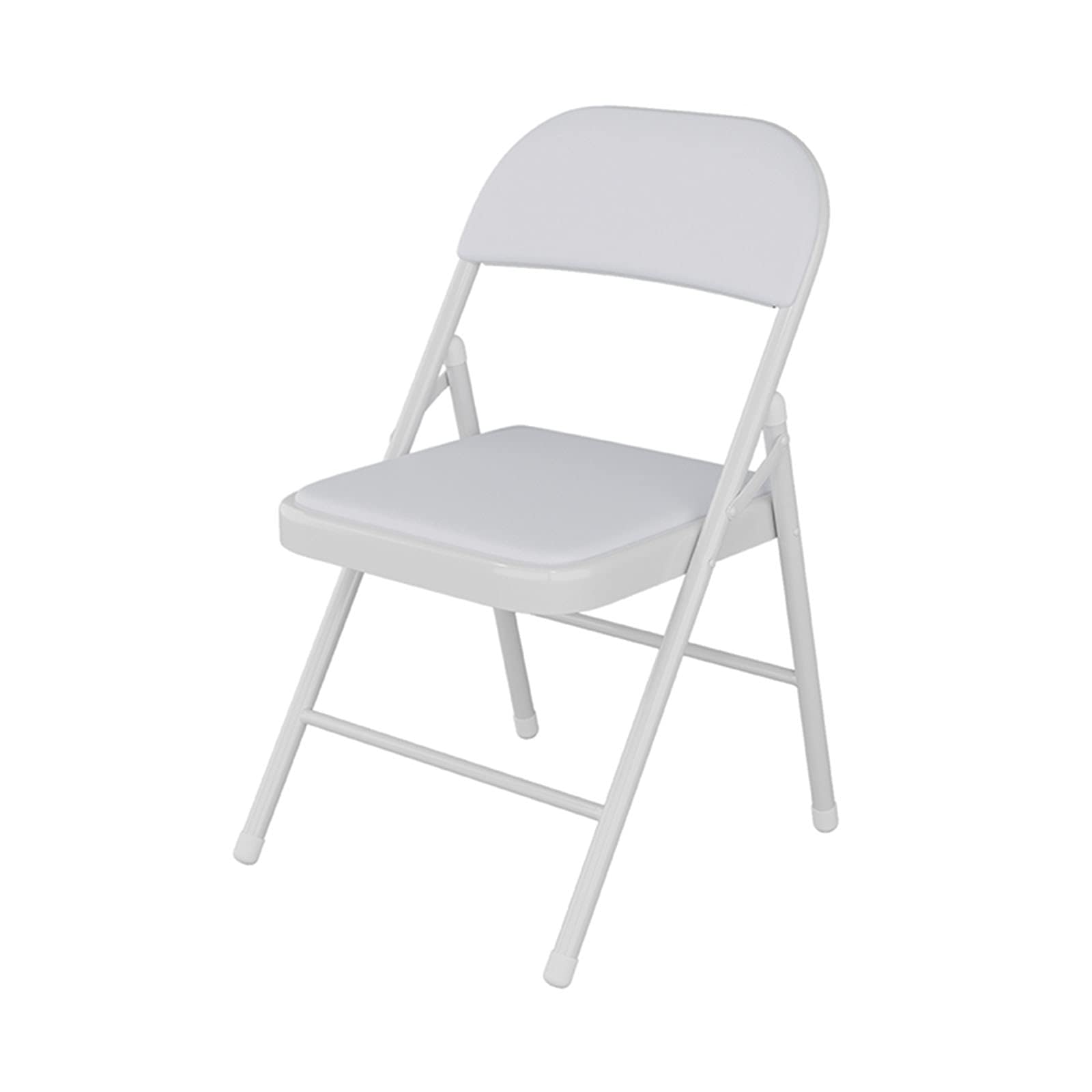 Portable PU Leather Backrest Chair - Home & Office Use - White Frame
