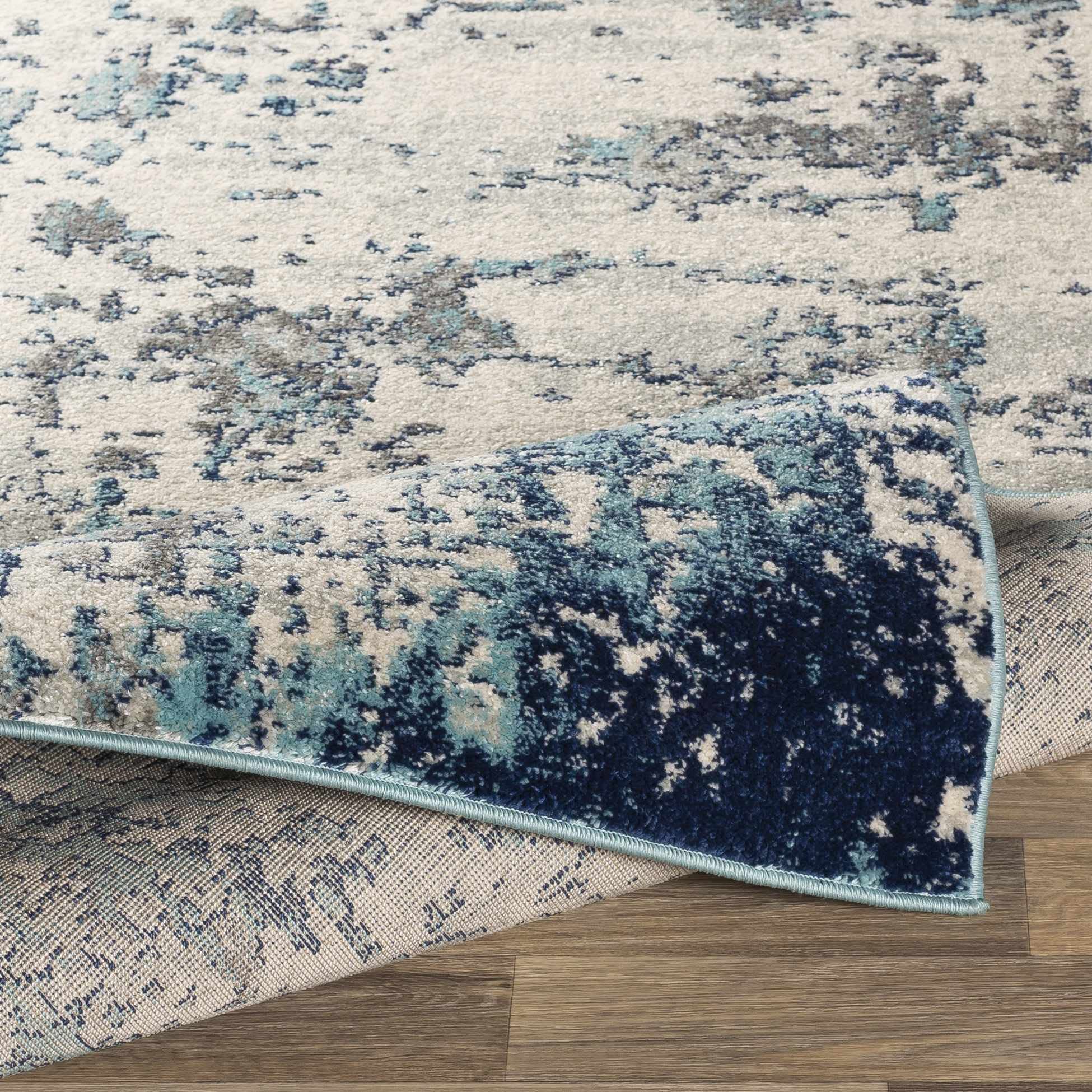 Hauteloom Beverly Modern Blue and Gray Area Rug 6'7