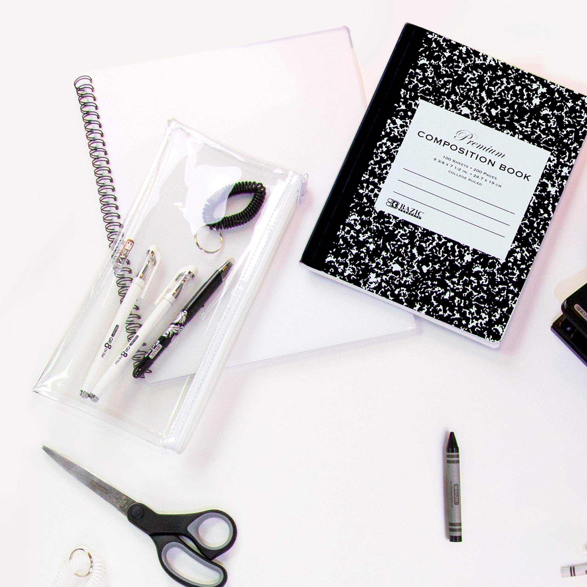 BAZIC Black Marble Composition Notebook - College Ruled 100 Sheets, 48-Pack Premium Journals for School, Office & Note Taking | Durable Writing Notebooks for Students, Professionals & Daily Use