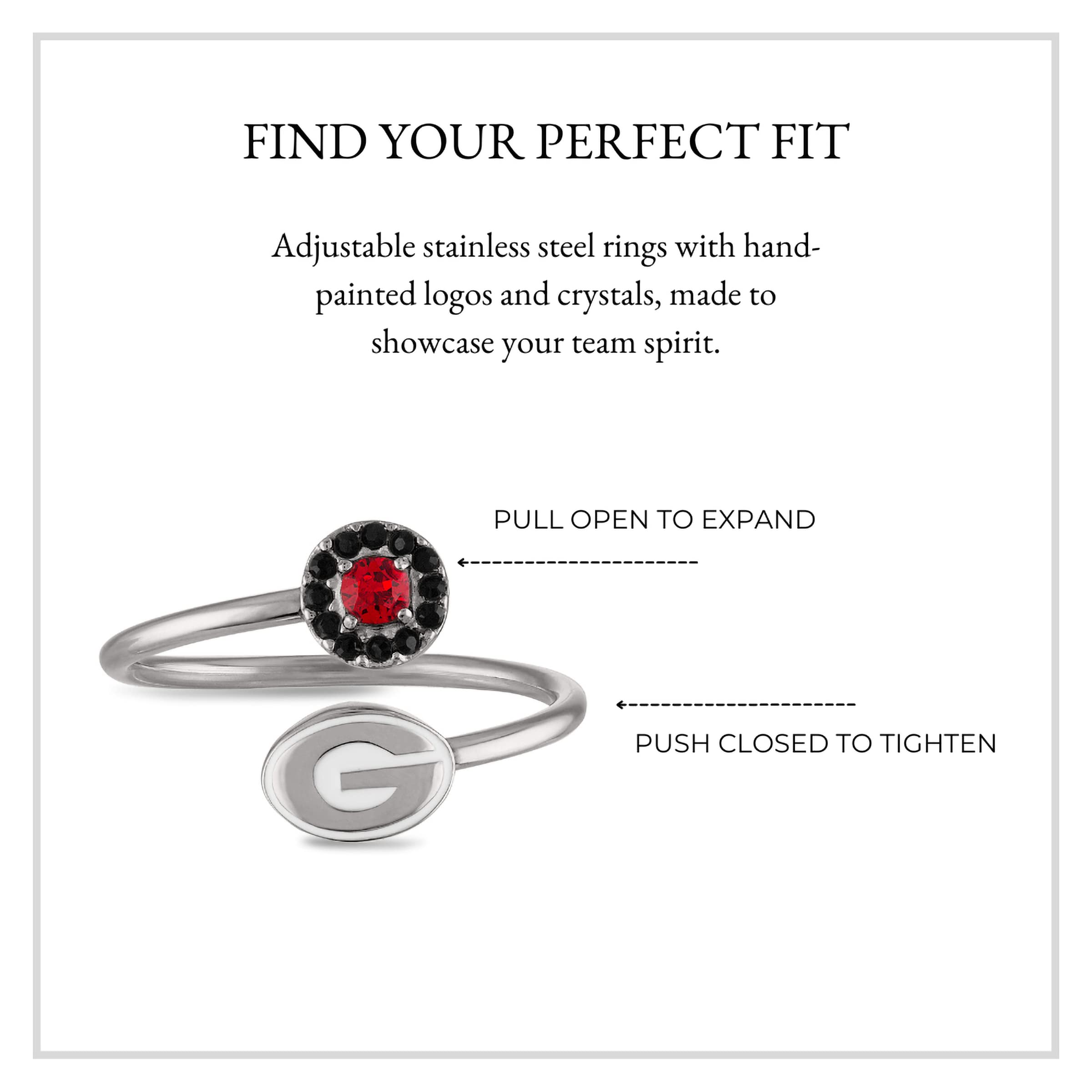 Georgia Bulldogs Jewelry Set - Stone Armory Charm Bracelet & Ring for Women | Perfect UGA Fan Gift for Game Day, Graduation & Bulldog Pride
