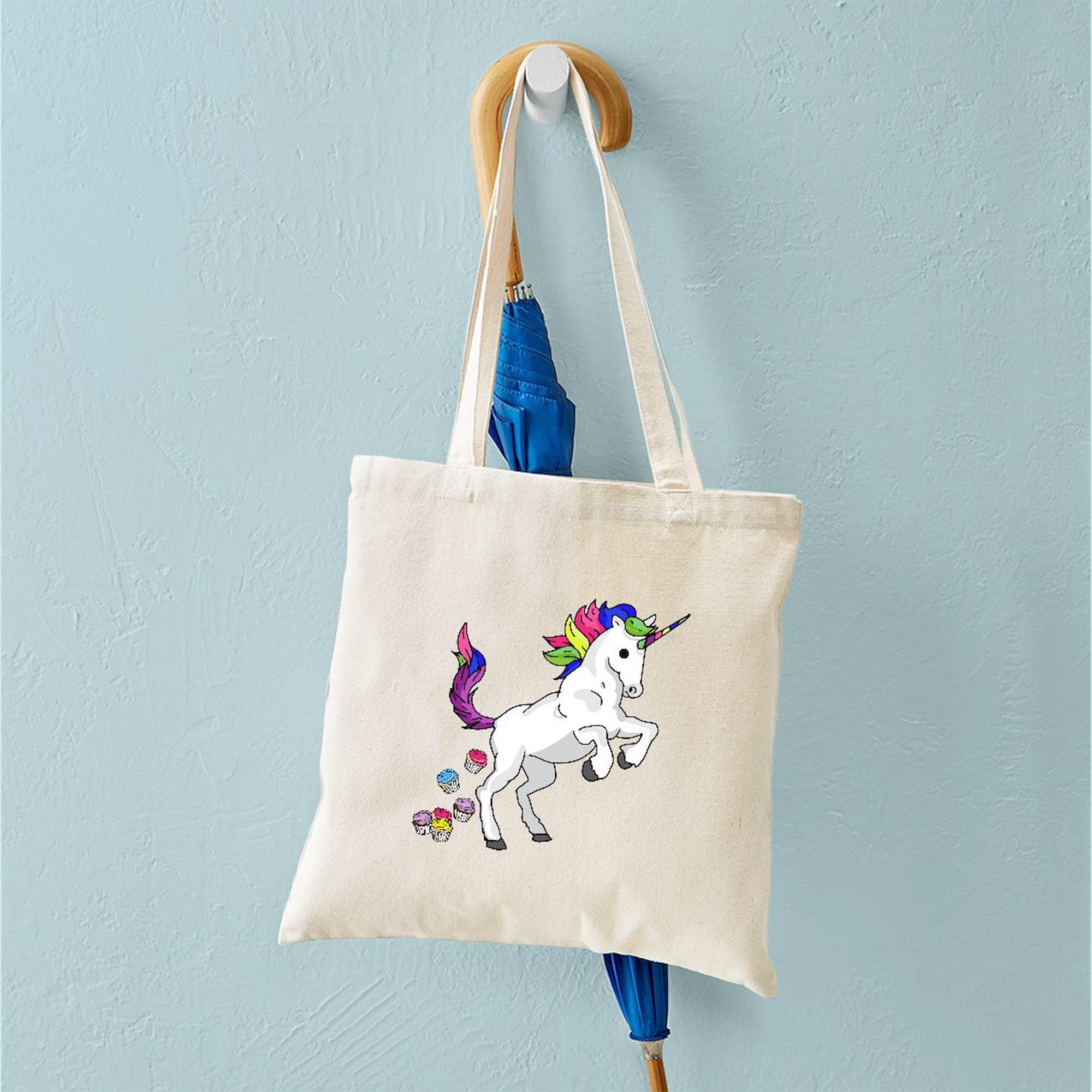 Unicorn Cupcakes Canvas Tote Bag - Eco-Friendly Reusable Shopping Bag for Women | Perfect for Groceries, Beach Trips & Work Commute