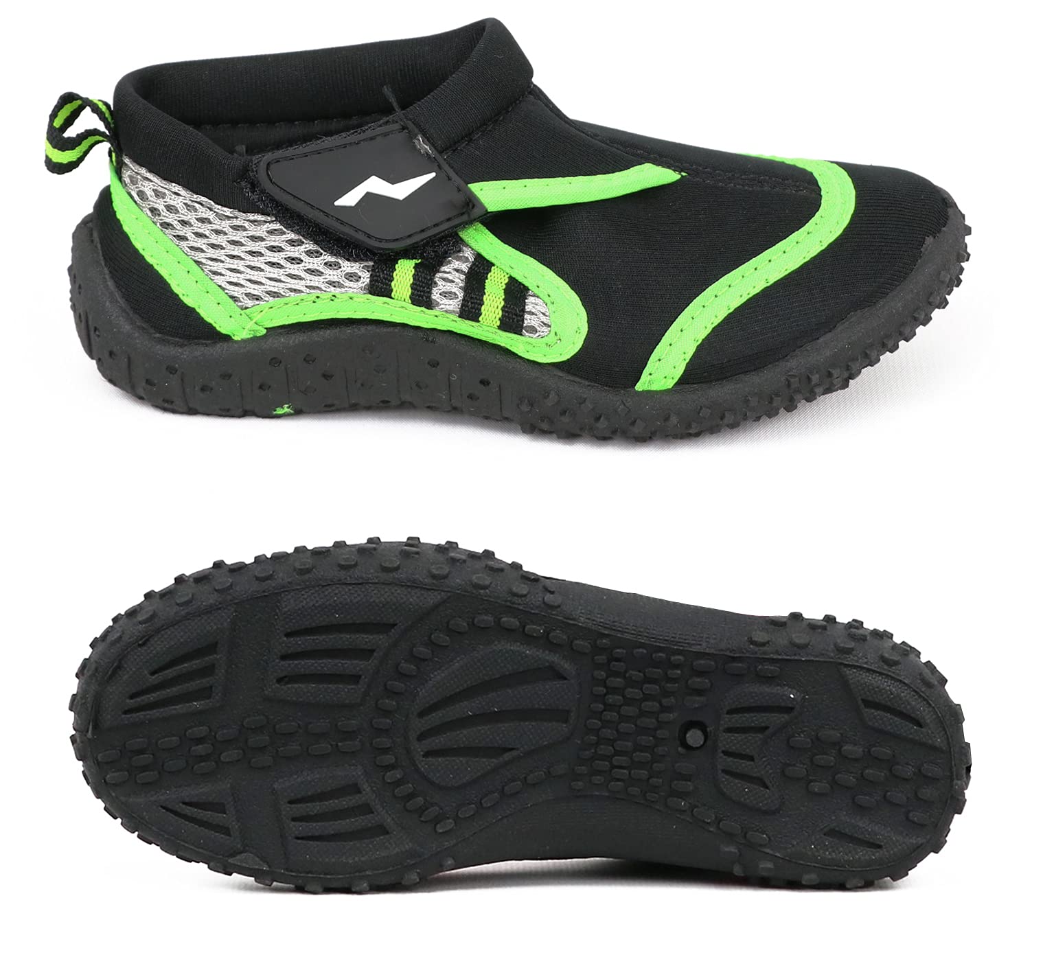 NORTY Kids Water Shoes for Boys & Girls - Unisex Slip-On Aqua Socks for Swimming, Beach & Pool - Lightweight Quick-Dry Water Shoes for Toddlers & Children