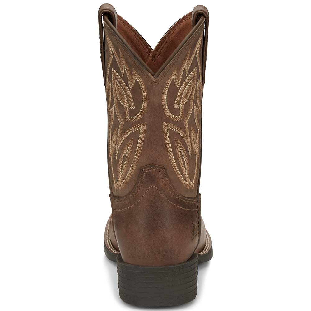 Justin Boots Youth Bowline Junior Whiskey Brown Kids Cowboy Boots - Durable & Stylish Western Boots for Boys & Girls - Perfect for Rodeo, Horseback Riding & Country Fashion