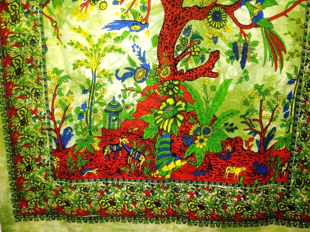 Vibrant Tie Dye Indian Tapestry - Tree of Life Wall Hanging for Boho Decor | Hippie Bedroom Poster & Bohemian Dorm Wall Art | Perfect for Yoga Studios, Meditation Rooms & Festival Decorations