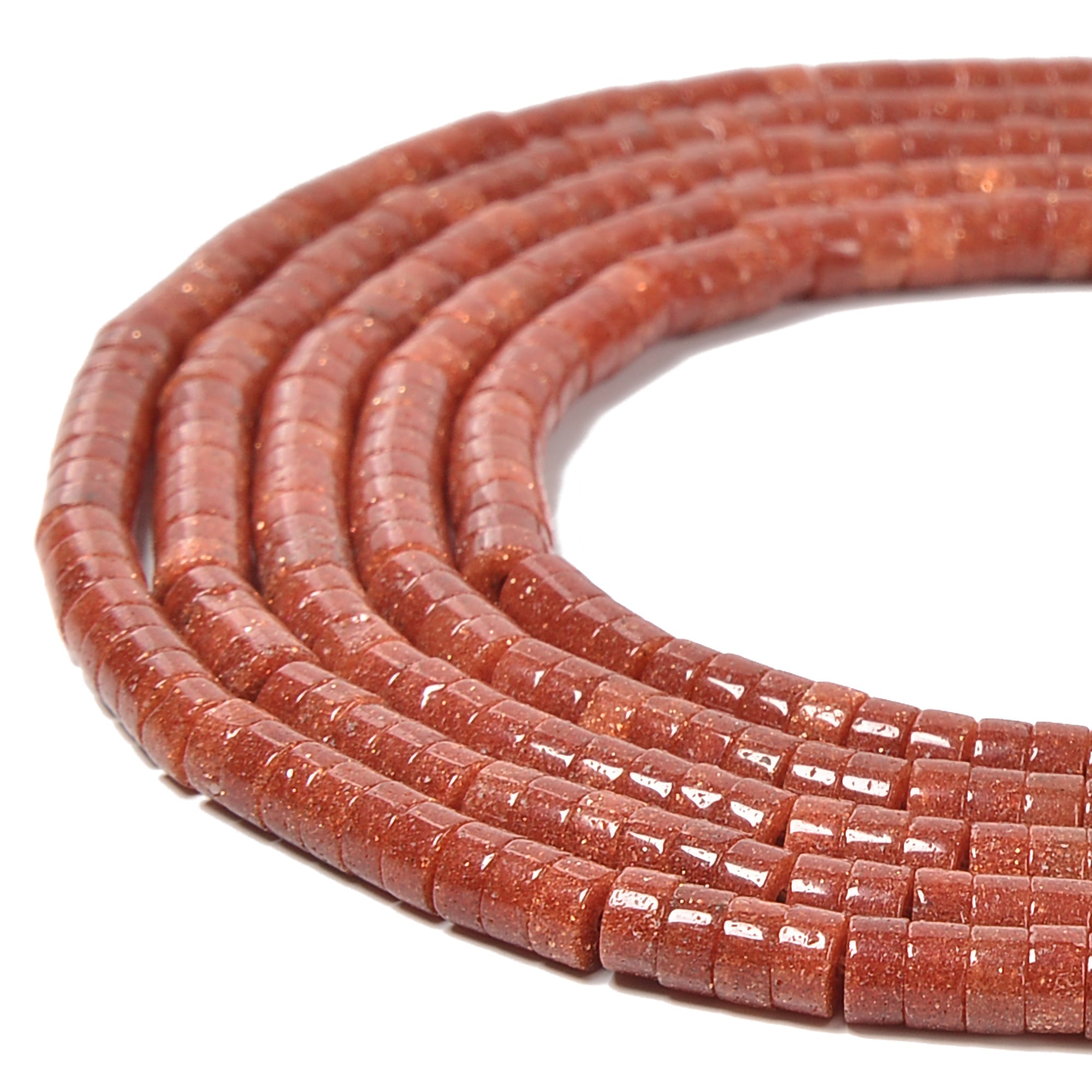 2x4mm Gold Sandstone Heishi Disc Beads - 15.5 Inch Strand for Jewelry Making, DIY Bracelets & Necklaces | Natural Stone Beads for Boho & Handmade Crafts