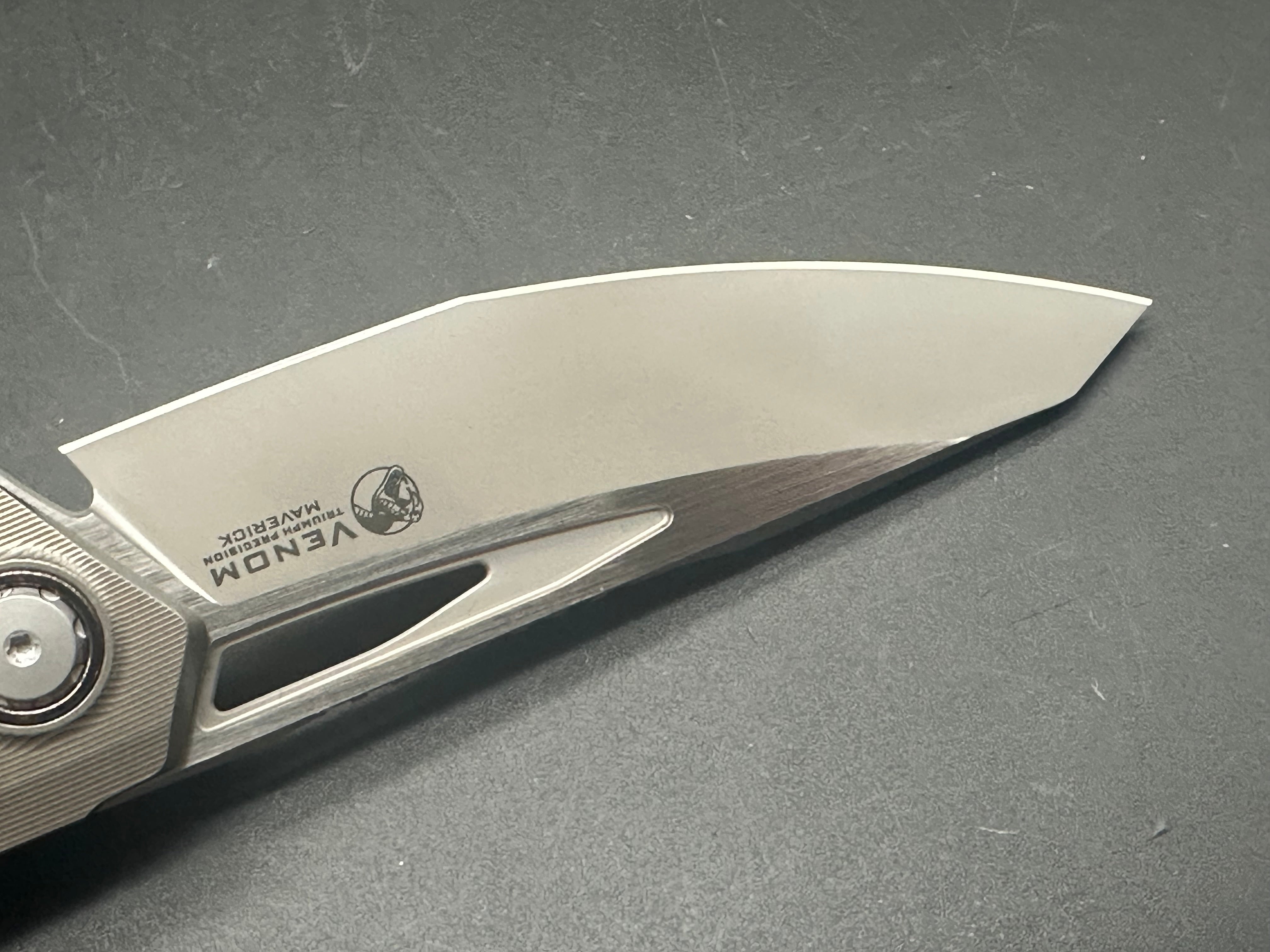 Kevin John Venom Maverick Titanium & Carbon Fiber Handle Folding Knife with M390 Steel Blade - EDC, Outdoor, Camping, Survival Gear