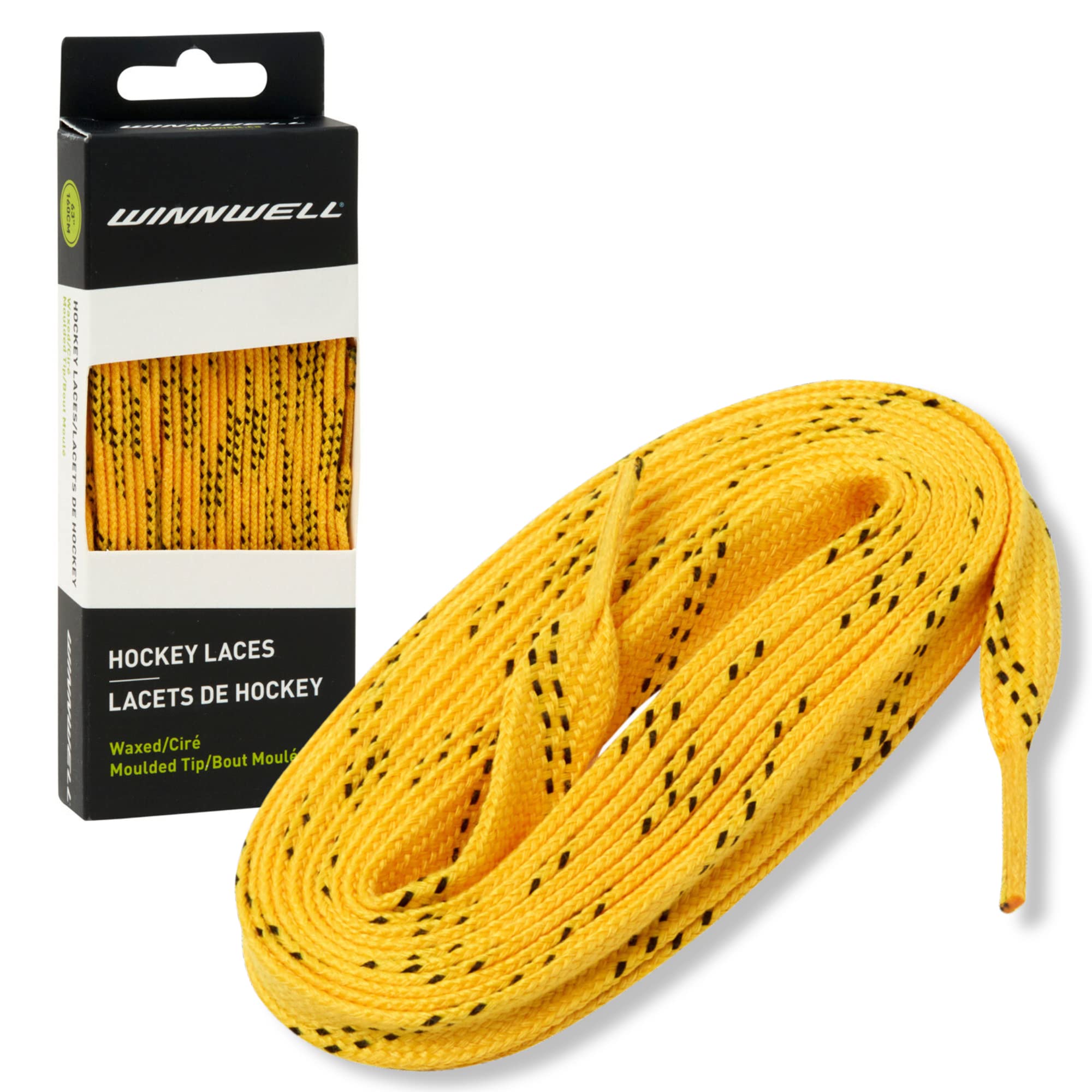 Winnwell Waxed Hockey Skate Laces for Ice Hockey & Roller Skates - Durable, Non-Slip Hockey Laces in Multiple Colors & Sizes - Perfect for Hockey Players, Figure Skaters & Rollerbladers