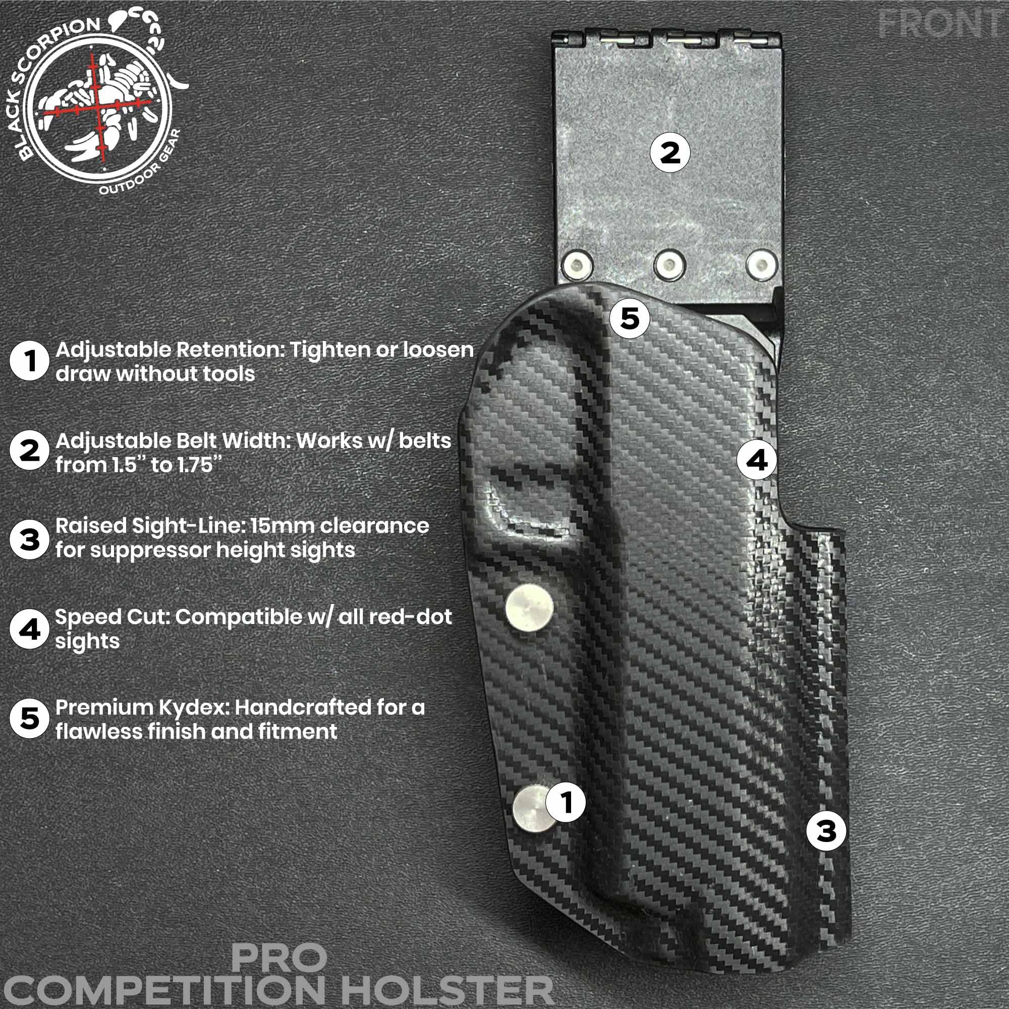 Pro Competition Holster for CZ Shadow 2 - Premium Tactical Gun Holster for IPSC, USPSA & Range Shooting