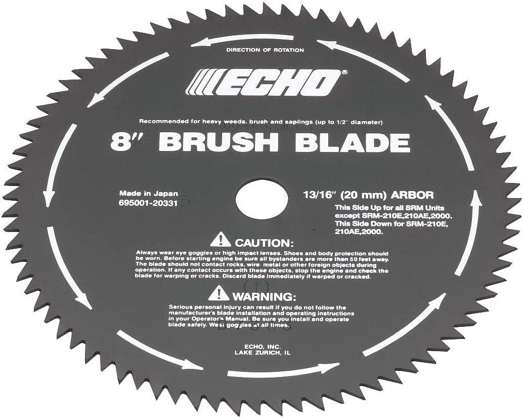 ECHO 8 80 Tooth Brush Blade (25mm Arbor) - Professional Landscaping & Yard Cleanup Tool for Trimming Grass, Weeds & Overgrowth