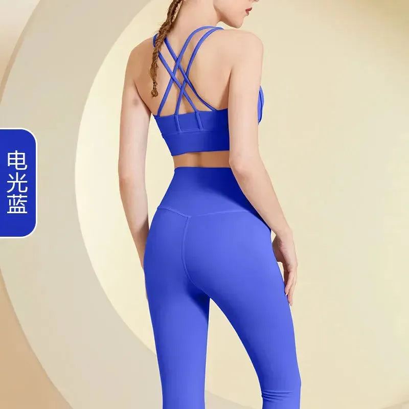 2Pcs Seamless Yoga Set for Women - Gym Fitness Clothing, Sports Bra & High Waist Workout Leggings - Perfect for Yoga, Pilates, Running & Gym Training