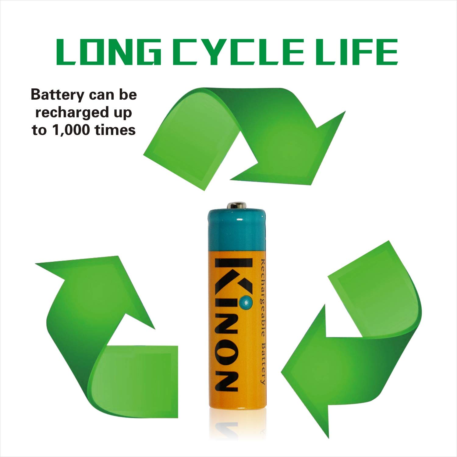 Kinon Double A Rechargeable Batteries 1.2V NiCD AA 1000mAh (12 Pack) - Long Lasting Power for Solar Garden Lights, Pathway Lights & Outdoor Lighting - Perfect for Wireless Keyboards, Digital Cameras, Flashlights & Emergency Devices - Great for Home, Office & Outdoor Activities - Ideal for Landscape Lighting, Home Security & Everyday Use
