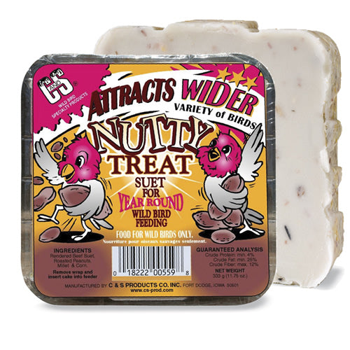 Nutty Treat Suet Cakes for Wild Birds - High Energy Bird Food for Woodpeckers, Chickadees & Bluebirds - Perfect for Backyard Bird Feeders & Winter Feeding