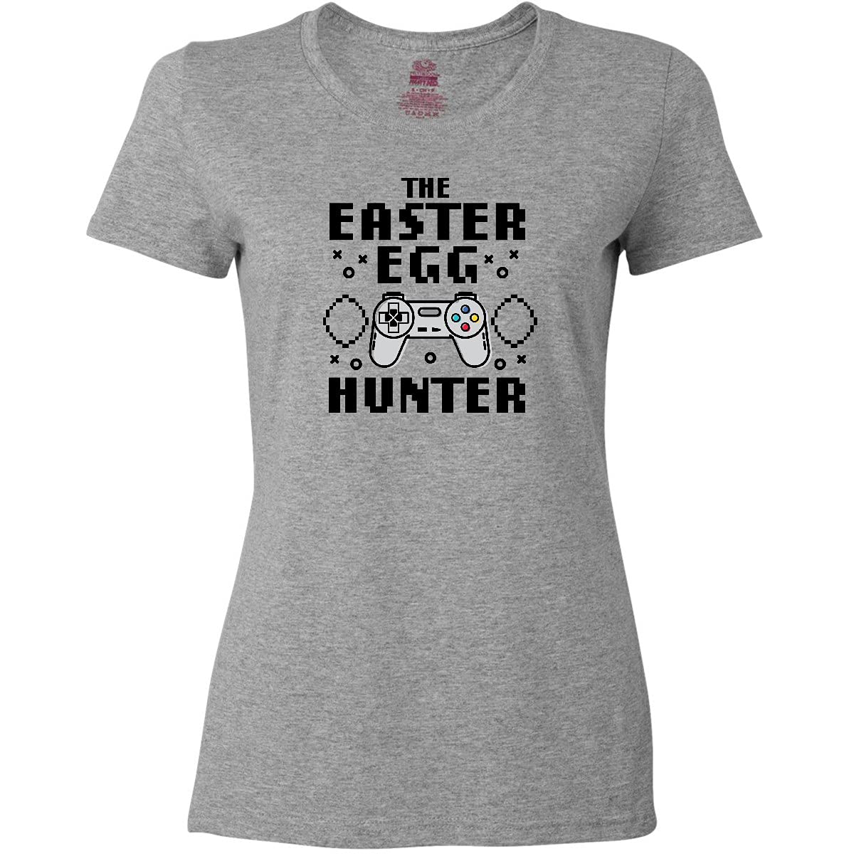 Inktastic Happy Easter The Easter Egg Hunter Gamer Women's T-Shirt - Cute Easter Graphic Tee for Women - Perfect for Easter Egg Hunts, Gaming Parties & Casual Wear