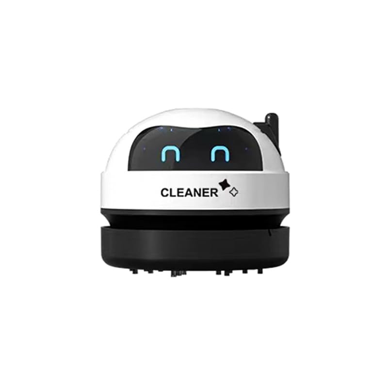 Black Mini Desktop Robot Vacuum Cleaner with LED Display - Compact Design for Small Spaces | Perfect for Offices, Dorm Rooms & Apartments