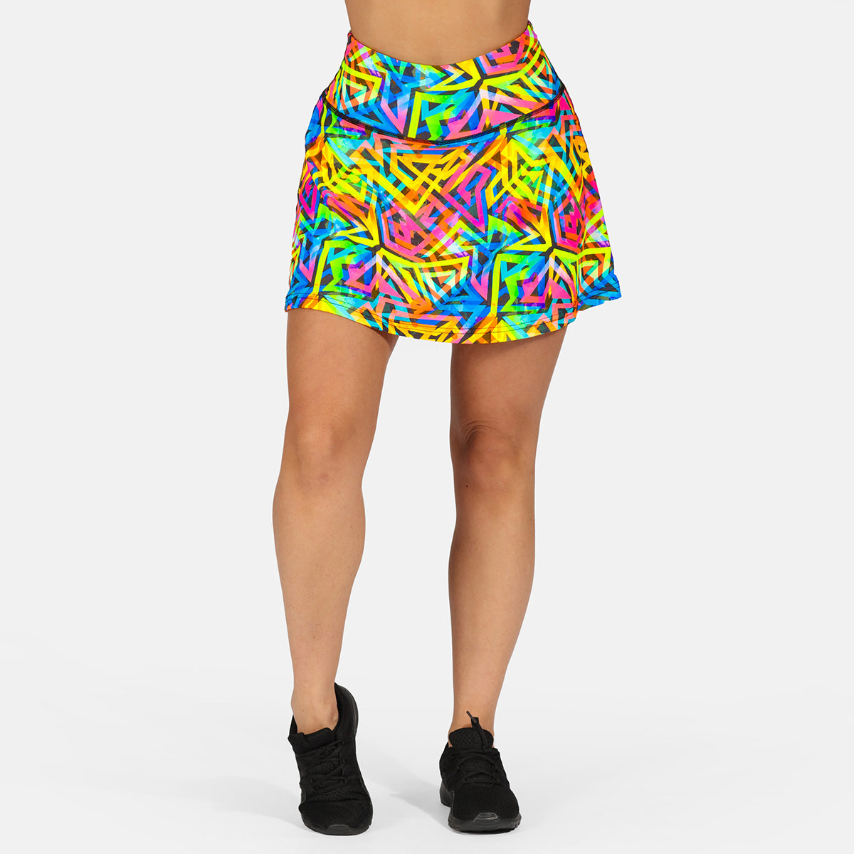 Prism Skort - Women's High Waisted Athletic Skirt Shorts for Running, Tennis & Yoga | Quick-Dry Stretch Fabric | Fashion & Performance Activewear