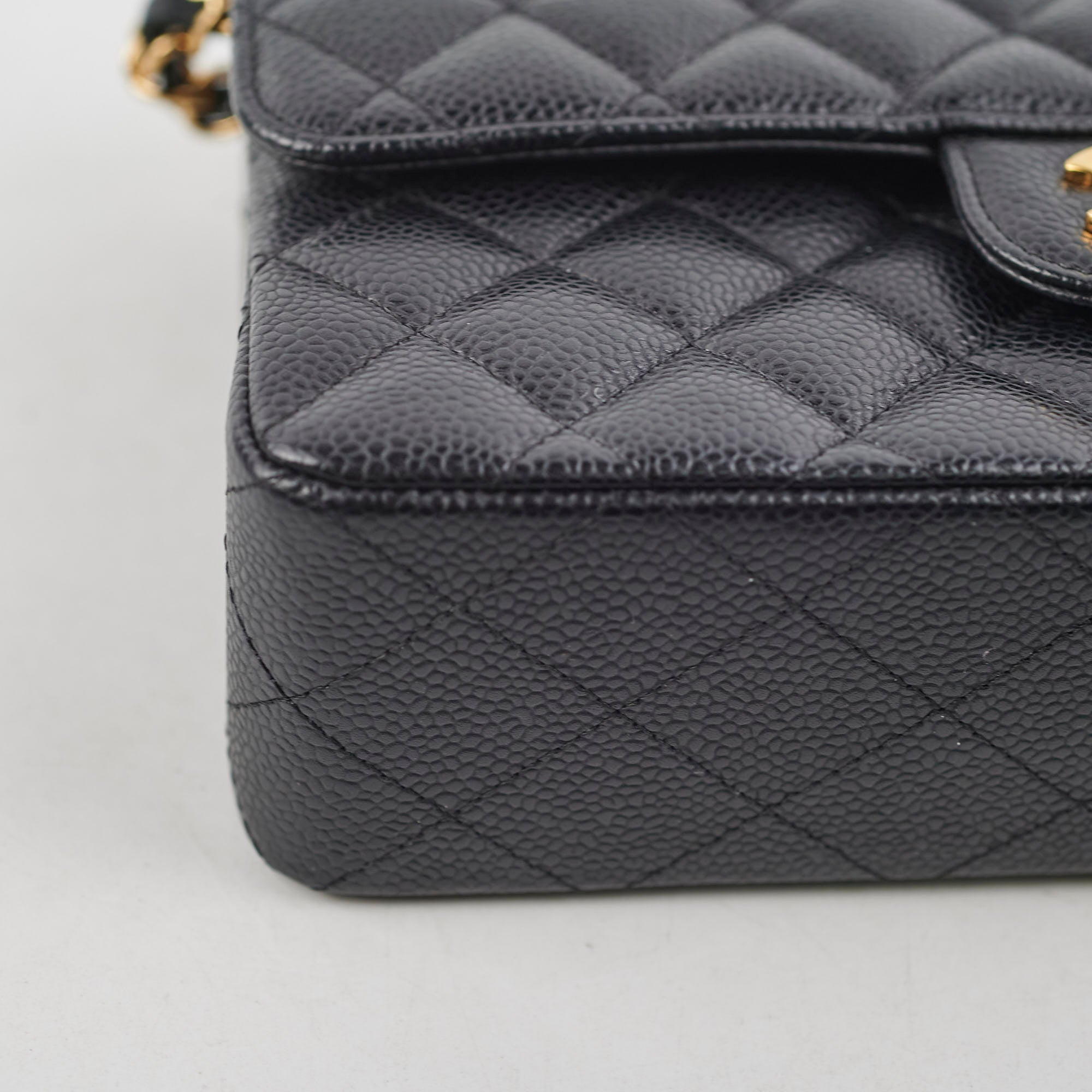 Chanel Small Caviar Leather Double Classic Flap Bag Black 12 Series - Luxury Crossbody Purse for Women, Perfect for Date Night & Special Occasions