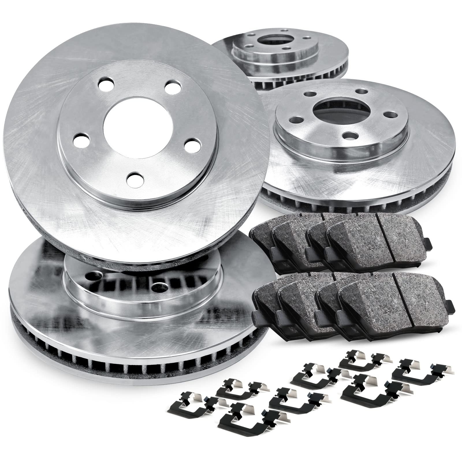 R1 Concepts Premium Ceramic Brake Pads & Rotors Kit - Front & Rear Set for 2015 Cadillac ATS | High-Performance Braking System | Perfect for Daily Commuting, Highway Driving & Performance Upgrades