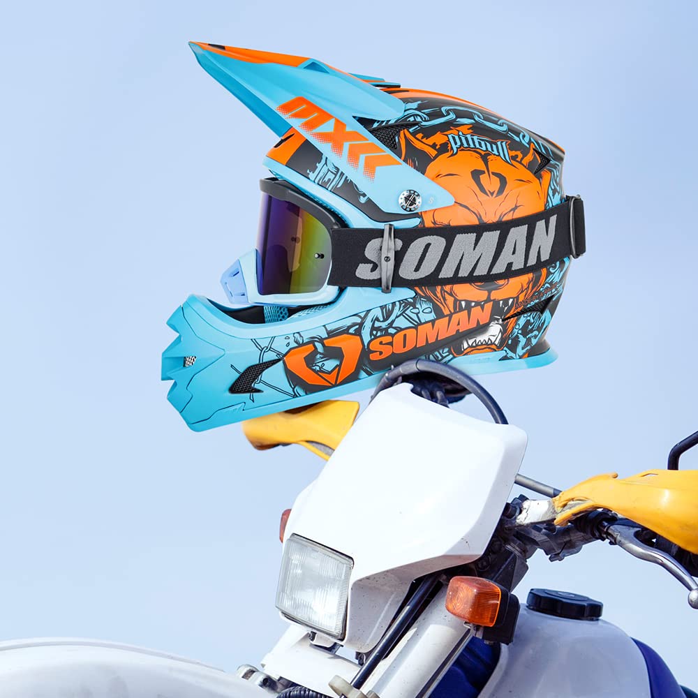 Best DOT Approved Full Face Motorcycle Helmet for Adults - Motocross & ATV Off-Road Riding - Durable Protection for Racing, Trail Riding & Adventure Sports
