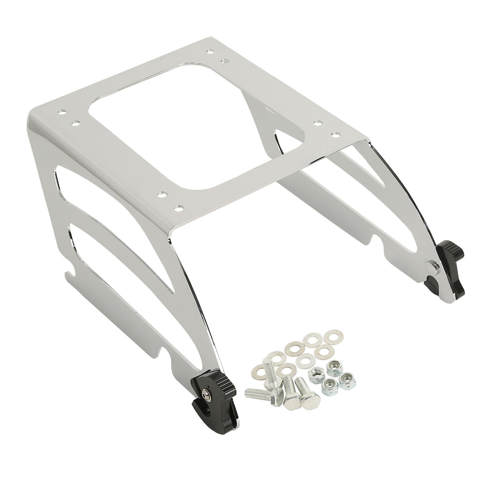 Chrome Solo Tour Pack Trunk Rack for Harley Softail Fat Boy FLSTF 2000-2006 - Durable Motorcycle Luggage Carrier for Long Rides & Road Trips