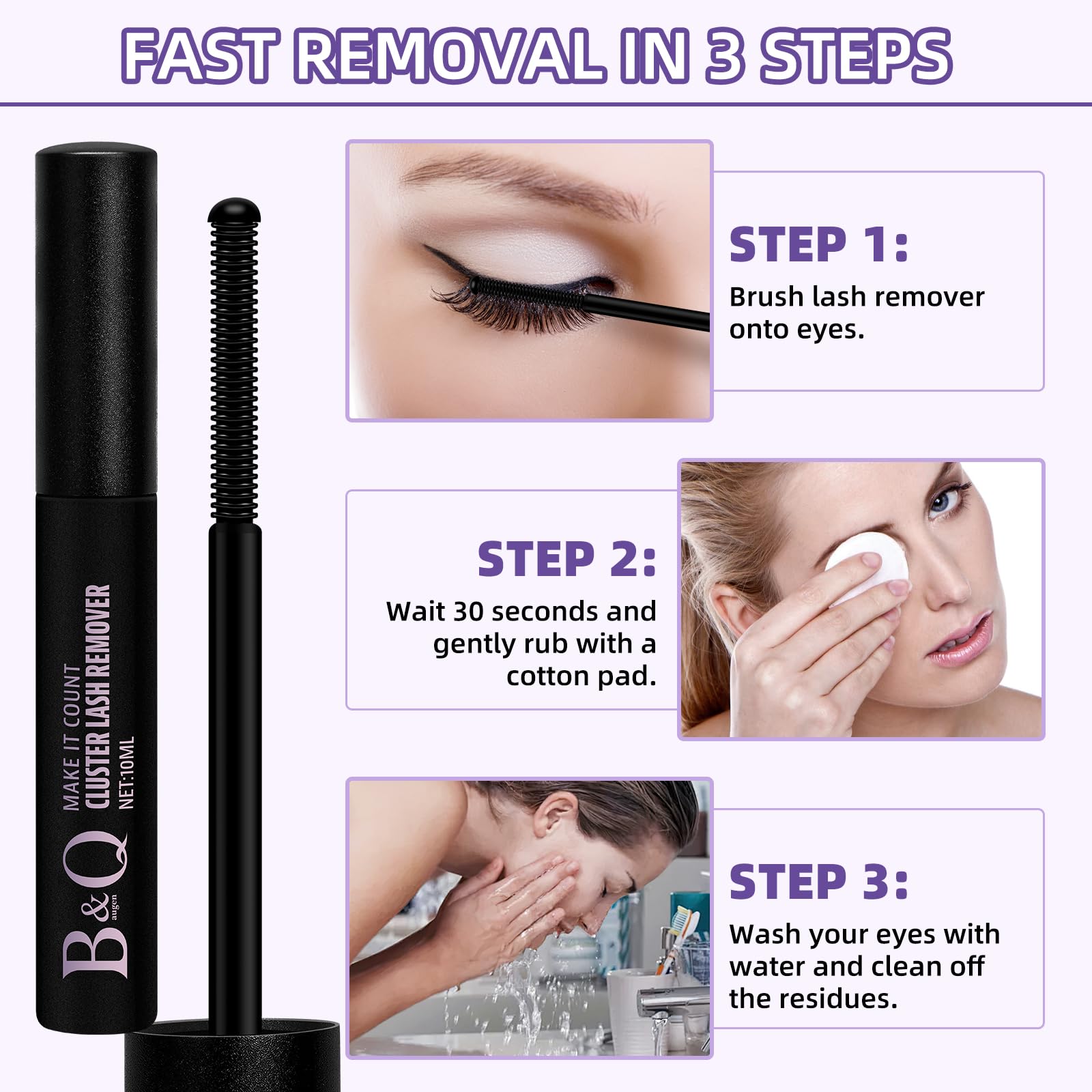 Cluster Lash Remover 10ml - Professional Eyelash Adhesive & Bond Remover for Cluster Lashes | Safe & Gentle Lash Glue Dissolver | Perfect for Salon & Home Use