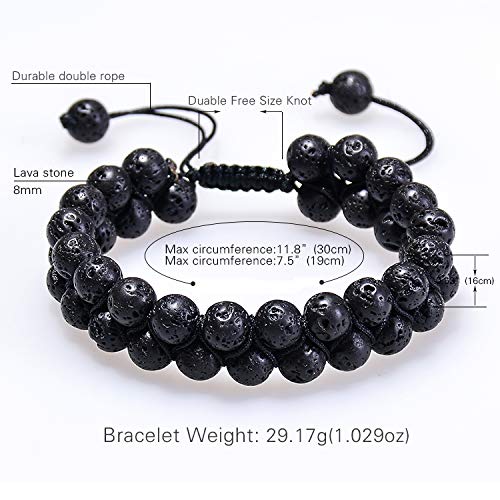 Softones 8MM Lava Rock Beads Bracelet for Men & Women - Natural Stone Bracelet for Friendship, Couples Gifts, Yoga, Meditation & Spiritual Healing