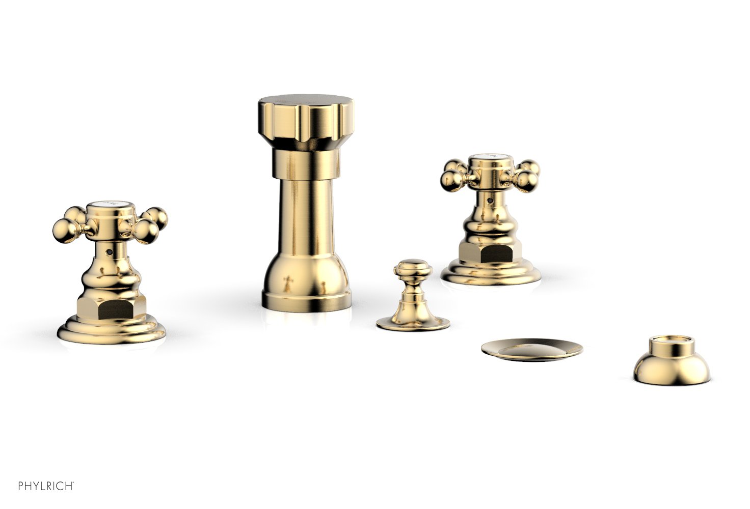 HENRI 4-Hole Bidet Faucet Set with Cross Handles - 161 60 Model - Perfect for Bathroom Renovation & Modern Toilet Upgrades