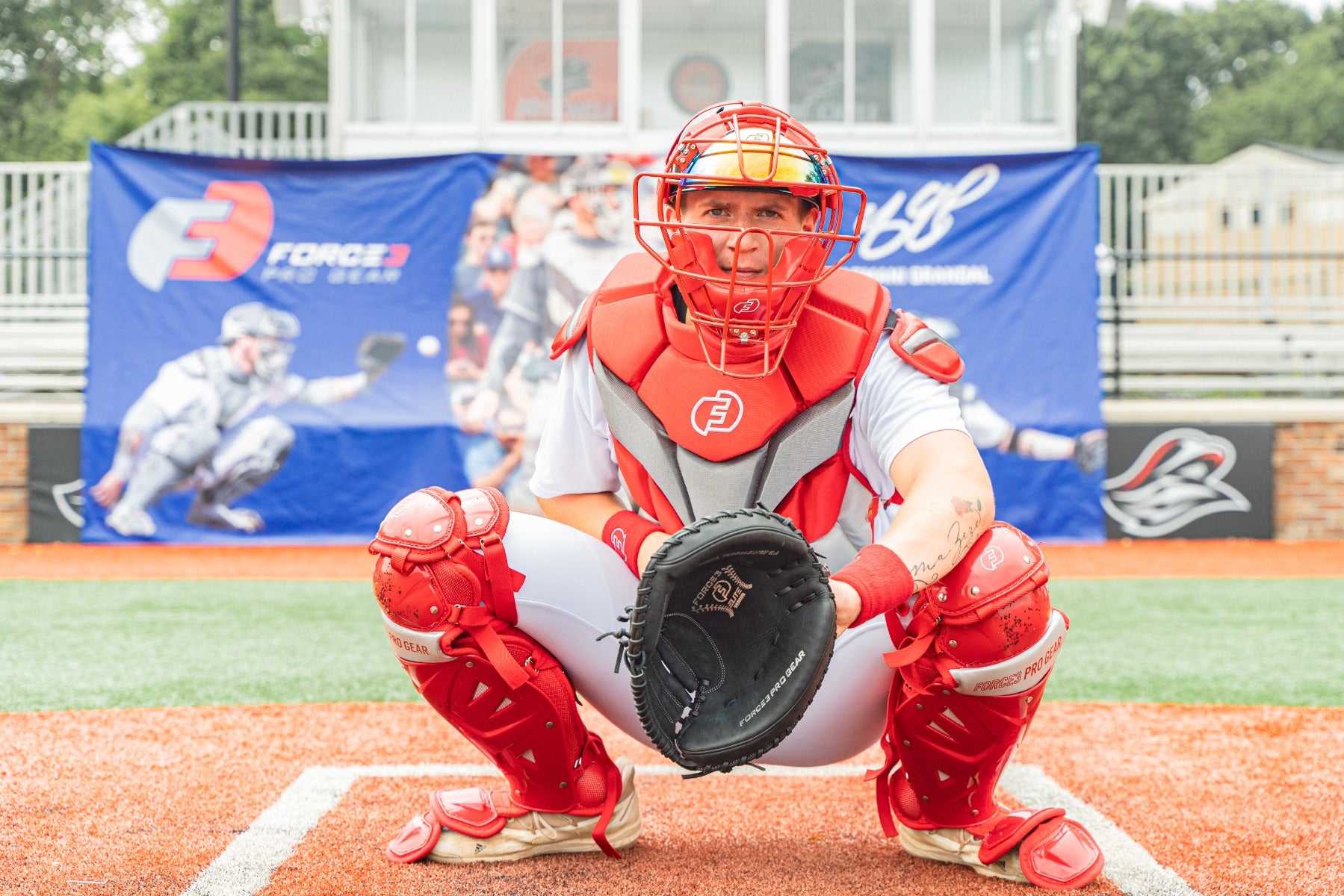 FORCE3 Defender Two-Tone Catcher Leg Guards - Baseball & Softball Protective Gear for Youth & Adults - Perfect for Games, Training & Practice