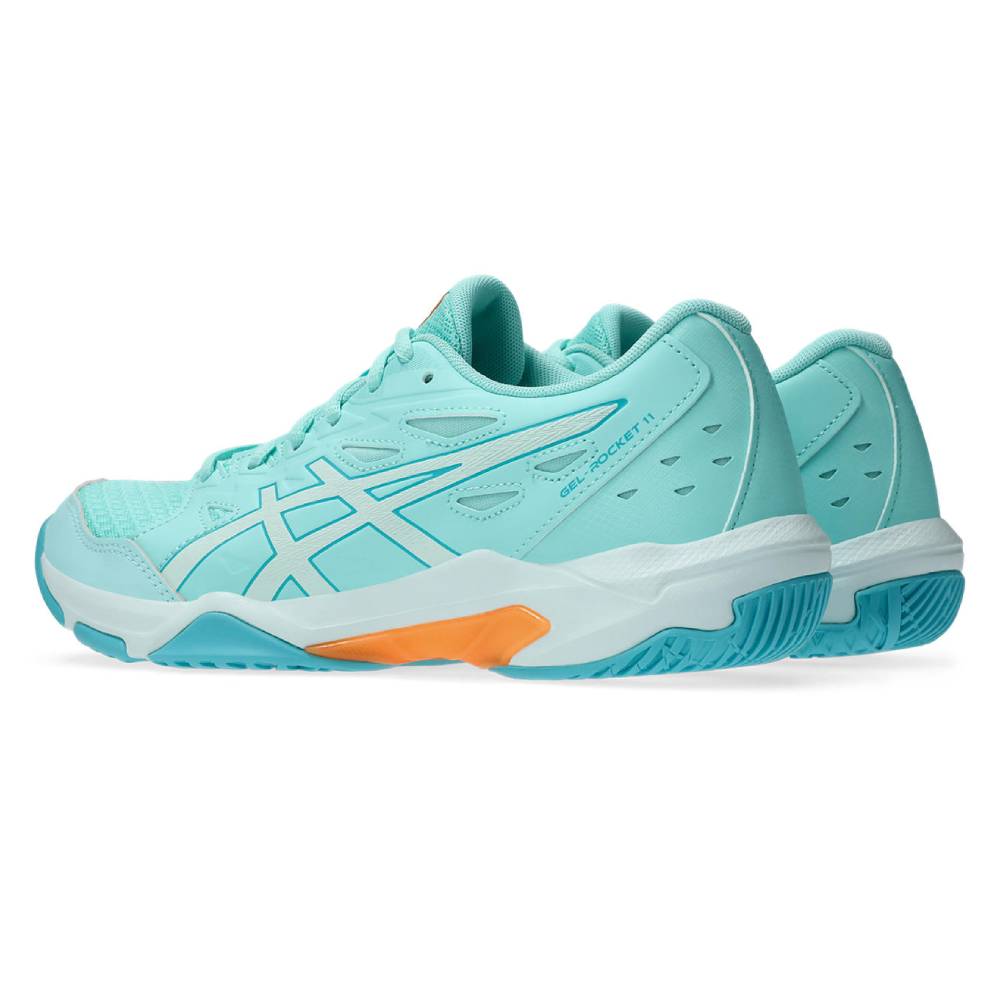 ASICS Gel Rocket 11 Women's Volleyball Shoes - Indoor Court Sneakers for Badminton, Squash & Tennis (Illuminate Mint/Soothing Sea) - Lightweight Cushioning for Gym & Sports Performance