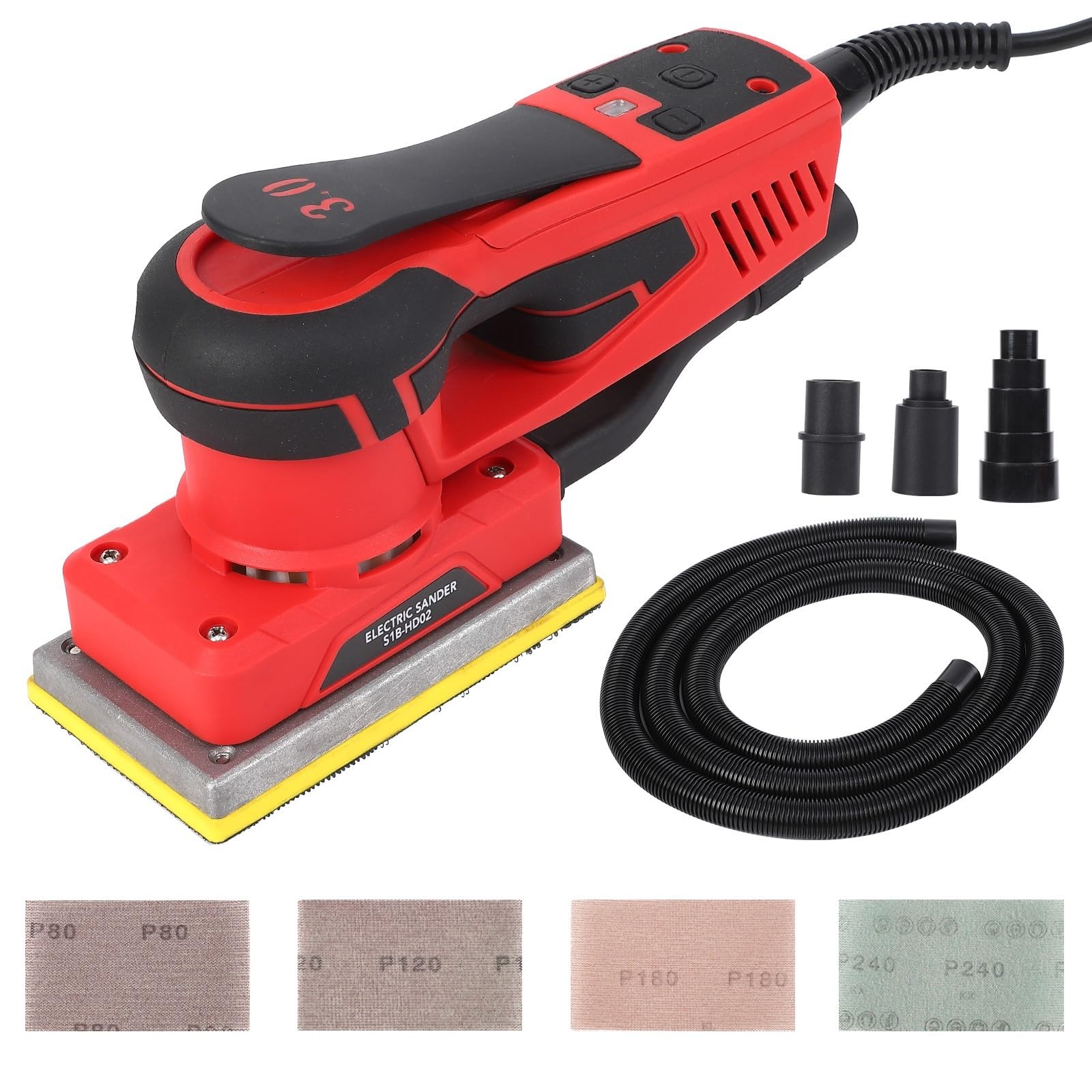 Towallmark 2.5 AMP Orbital Sander - 6 Speed Adjustable (10000 OPM) Electric Palm Sander for Woodworking, Sanding & Polishing - Includes 12 Sandpapers (350W) - Perfect for Furniture Refinishing, DIY Projects & Home Renovations