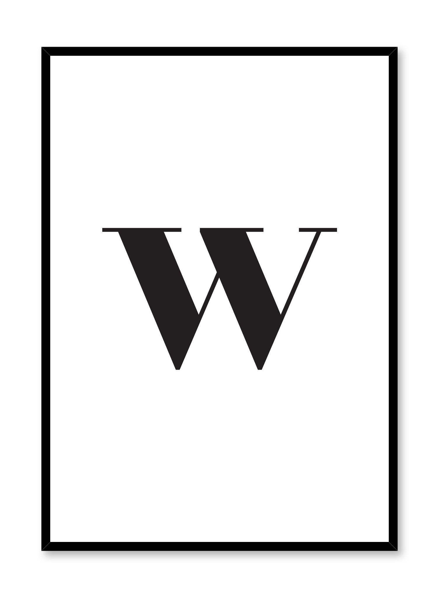 Lowercase Letter W Poster - Educational Alphabet Wall Art for Kids' Rooms & Classrooms - Perfect for Early Learning & Homeschooling Decor