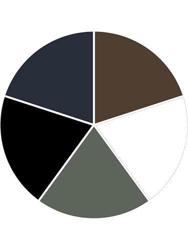 5 Pack Black, White, Navy, Coffee, Olive Green
