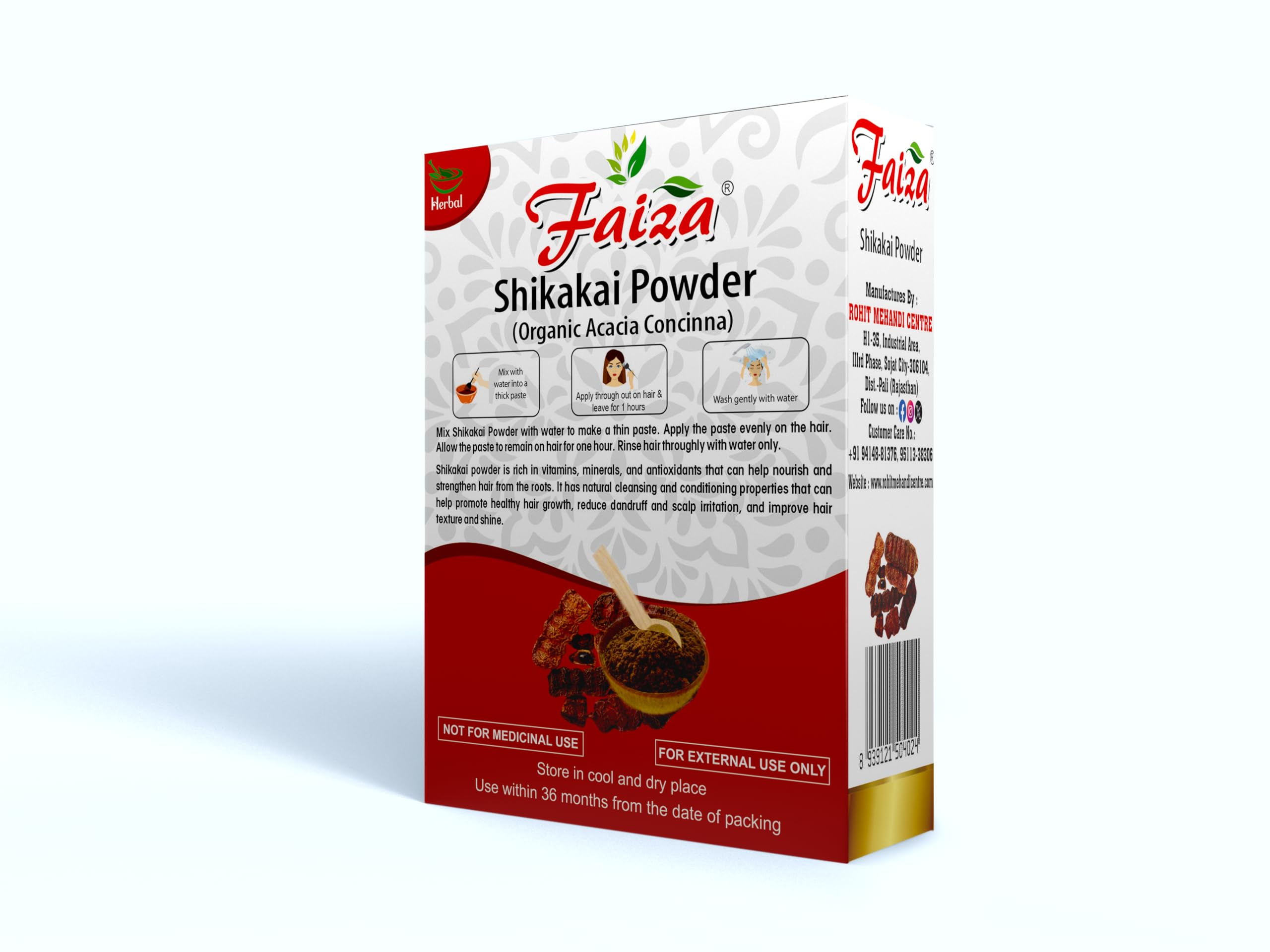 FAIZA Pure 100% Natural Shikakai Powder for Hair Growth & Scalp Care | Chemical-Free Hair Conditioner & Cleanser | Ayurvedic Hair Treatment for Men & Women | 100g | Promotes Stronger, Shinier Hair for Daily Hair Wash & Spa Treatments